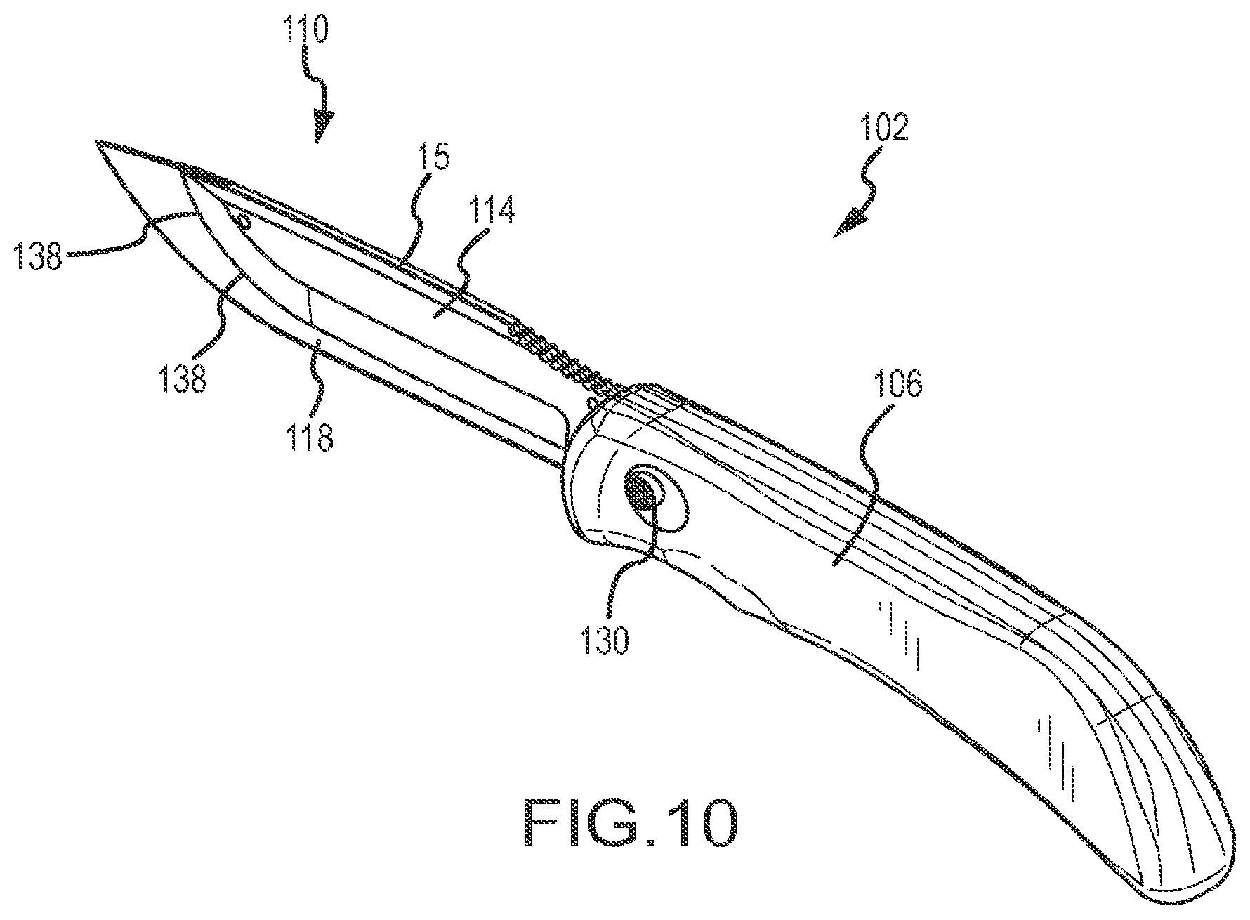 Patent US11780102 Figure 8 – Folding knife with replaceable blade