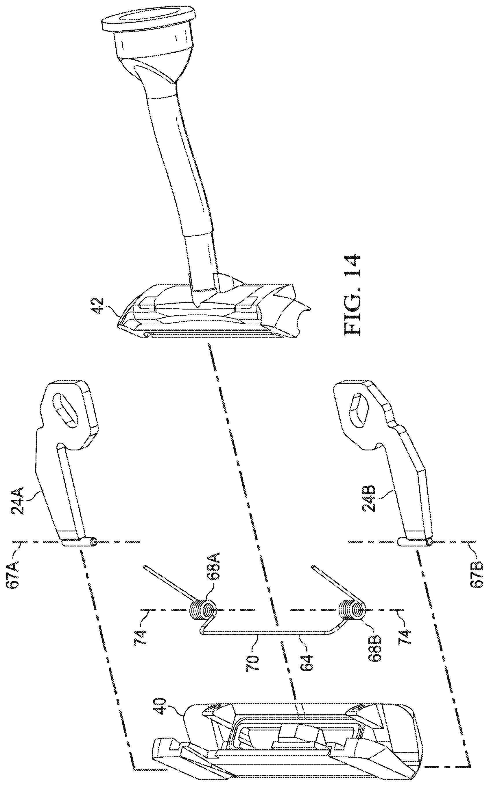 Patent US11780105 Figure 13 – Razor handle with a pivoting portion