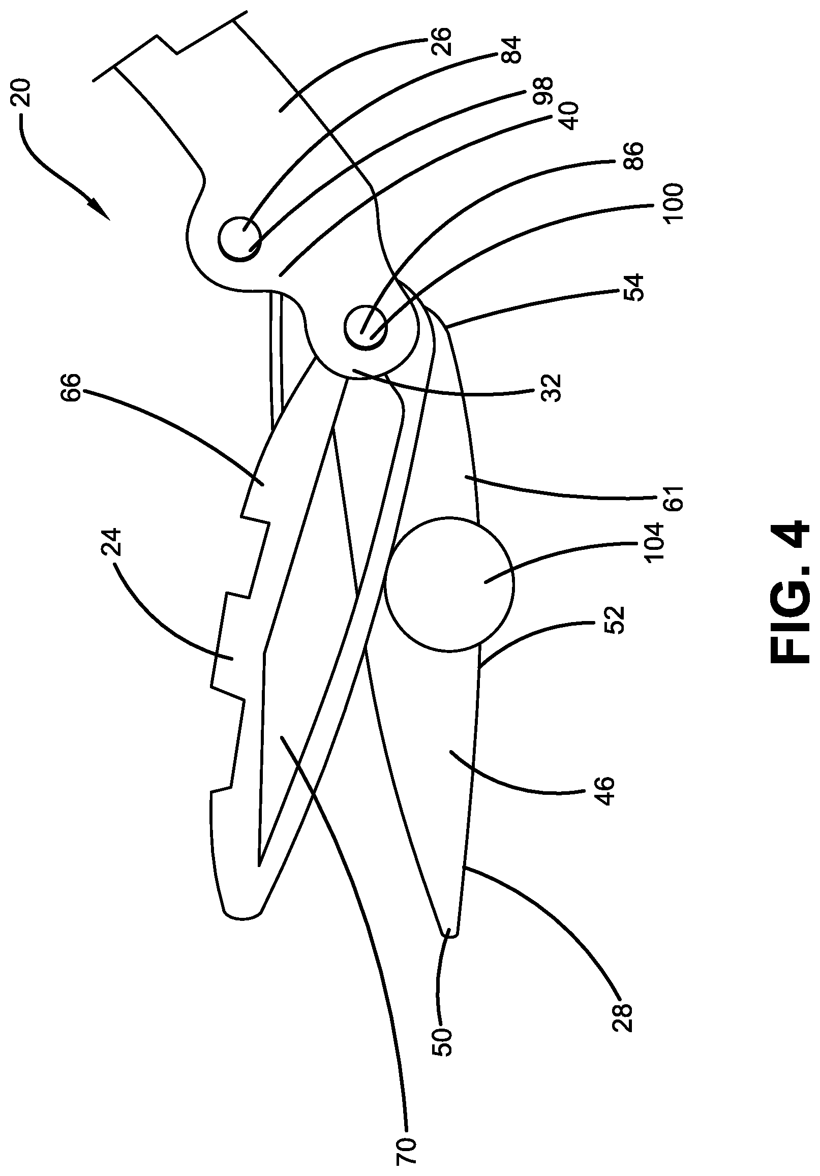 Patent US11780107 Figure 4 – Movable knife blade cover
