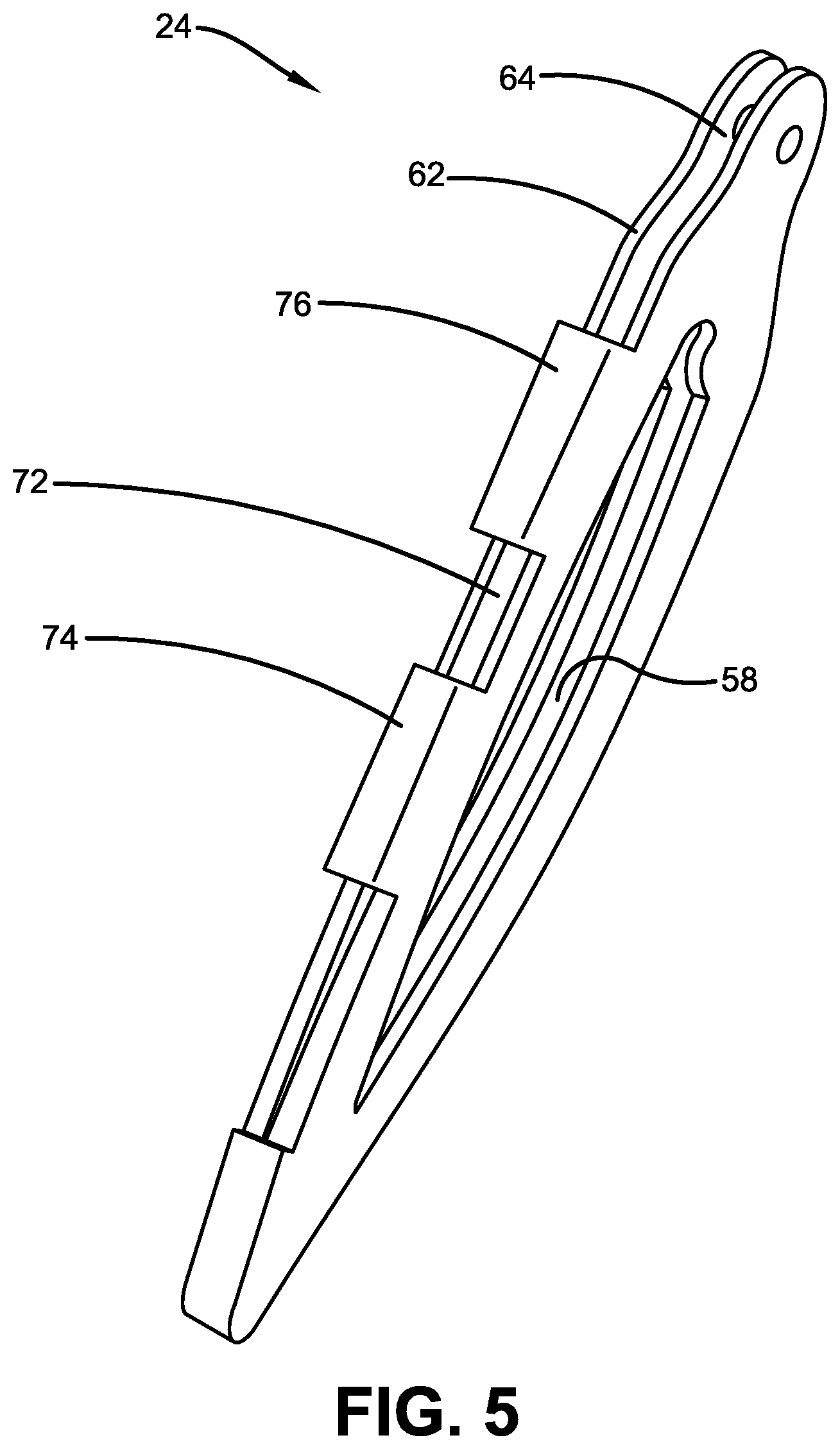 Patent US11780107 Figure 5 – Movable knife blade cover