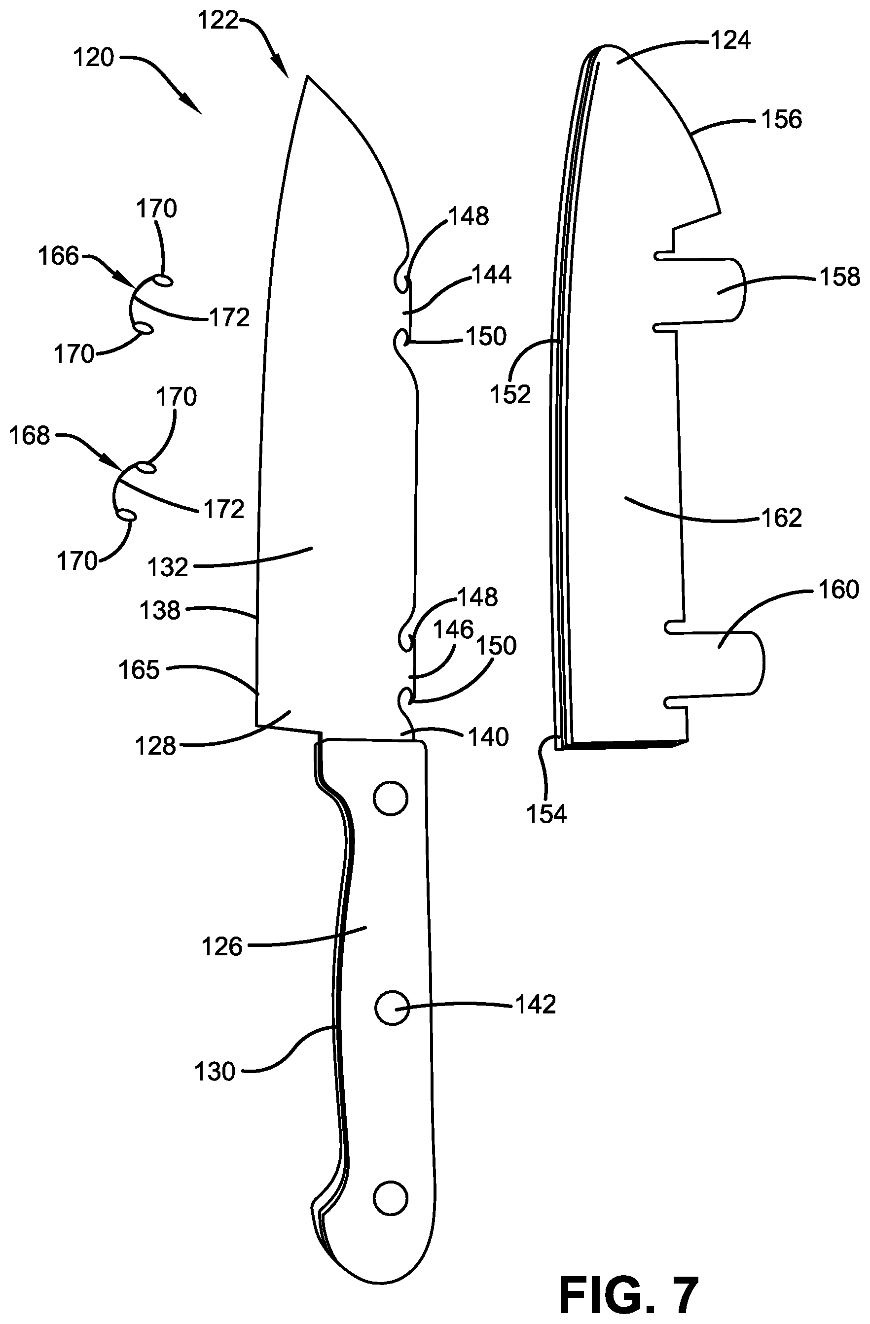 Patent US11780107 Figure 7 – Movable knife blade cover