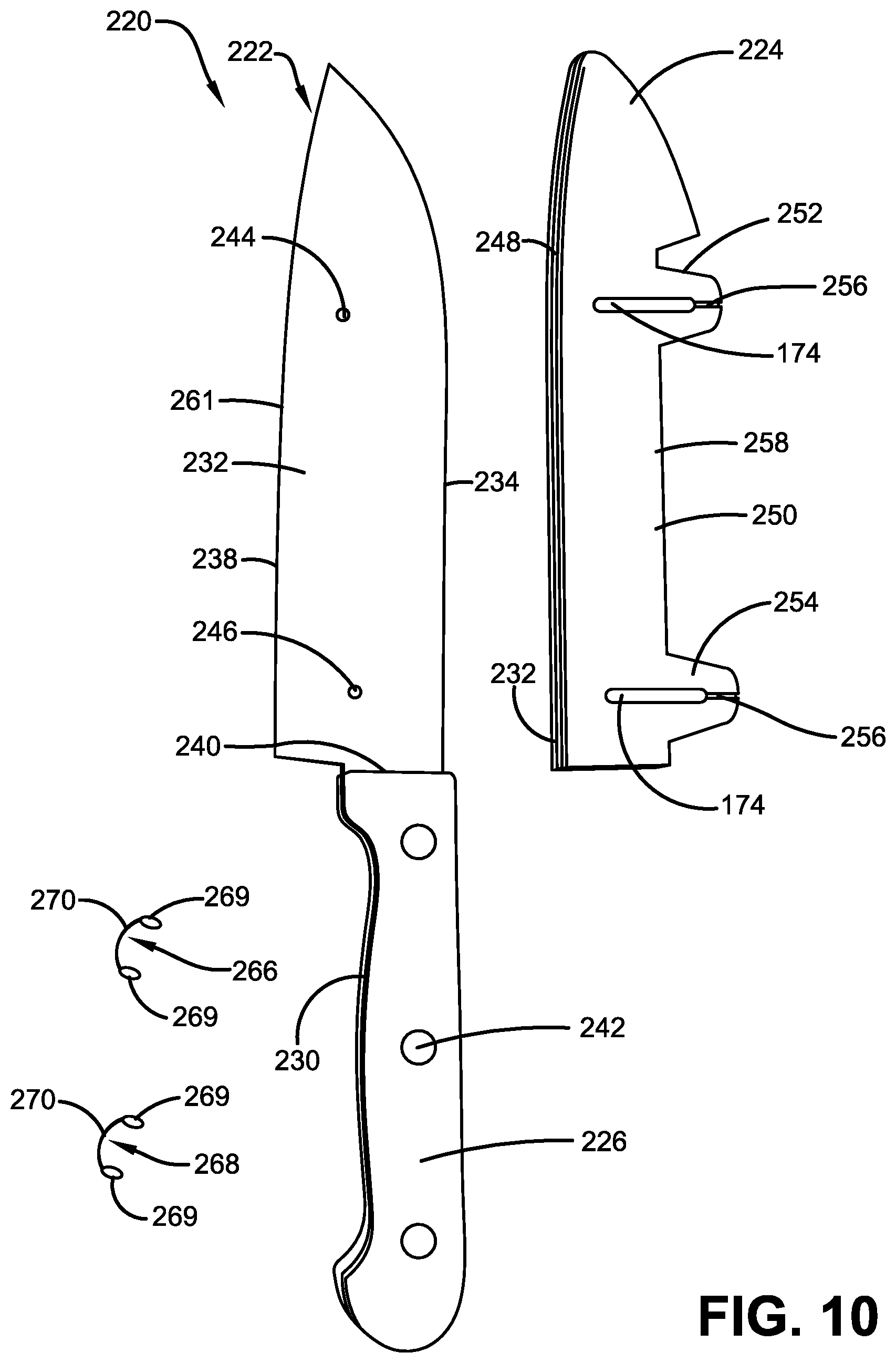 Patent US11780107 Figure 9 – Movable knife blade cover