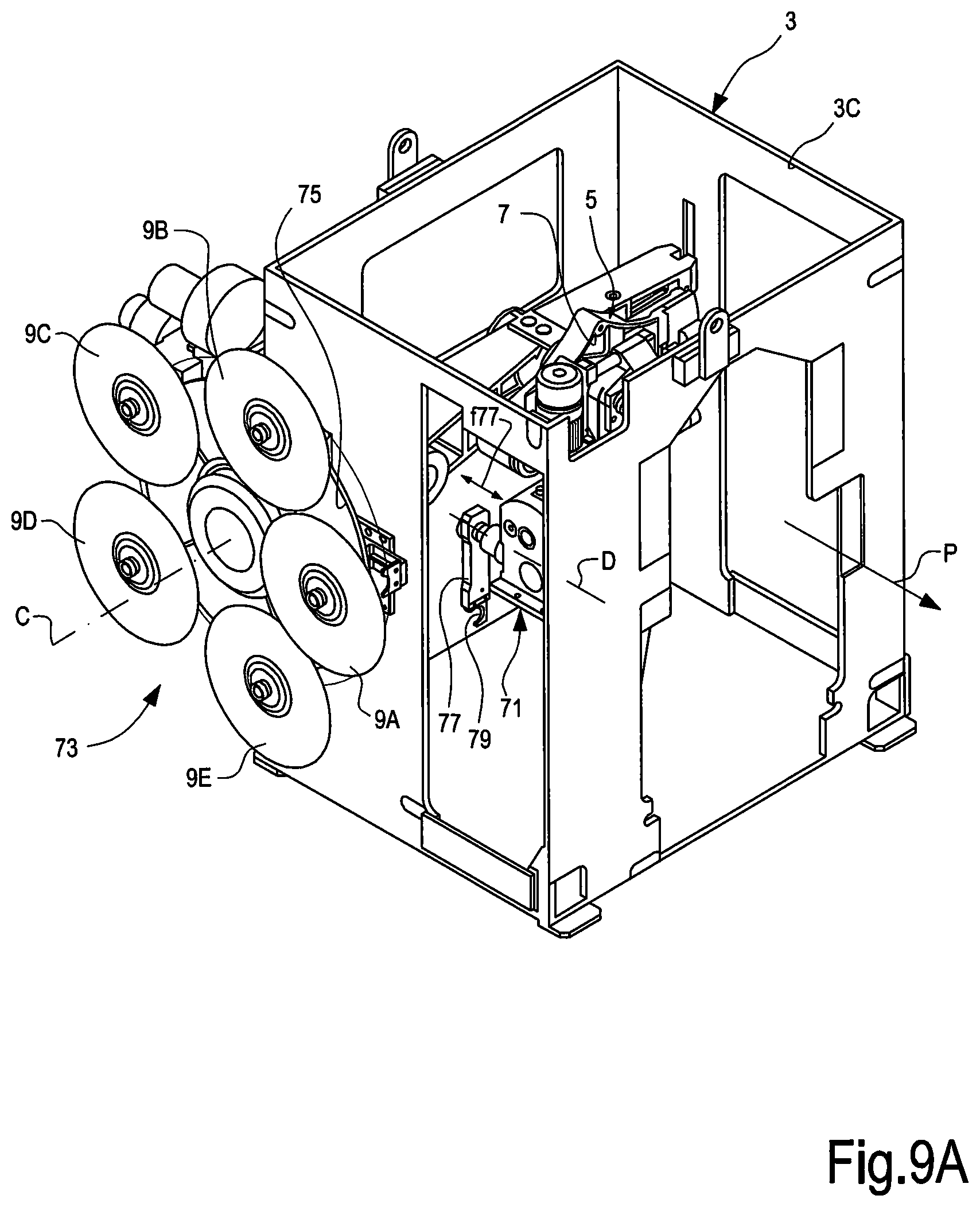 Patent US11780109 Figure 7 – Method and machine for cutting logs of wound web material