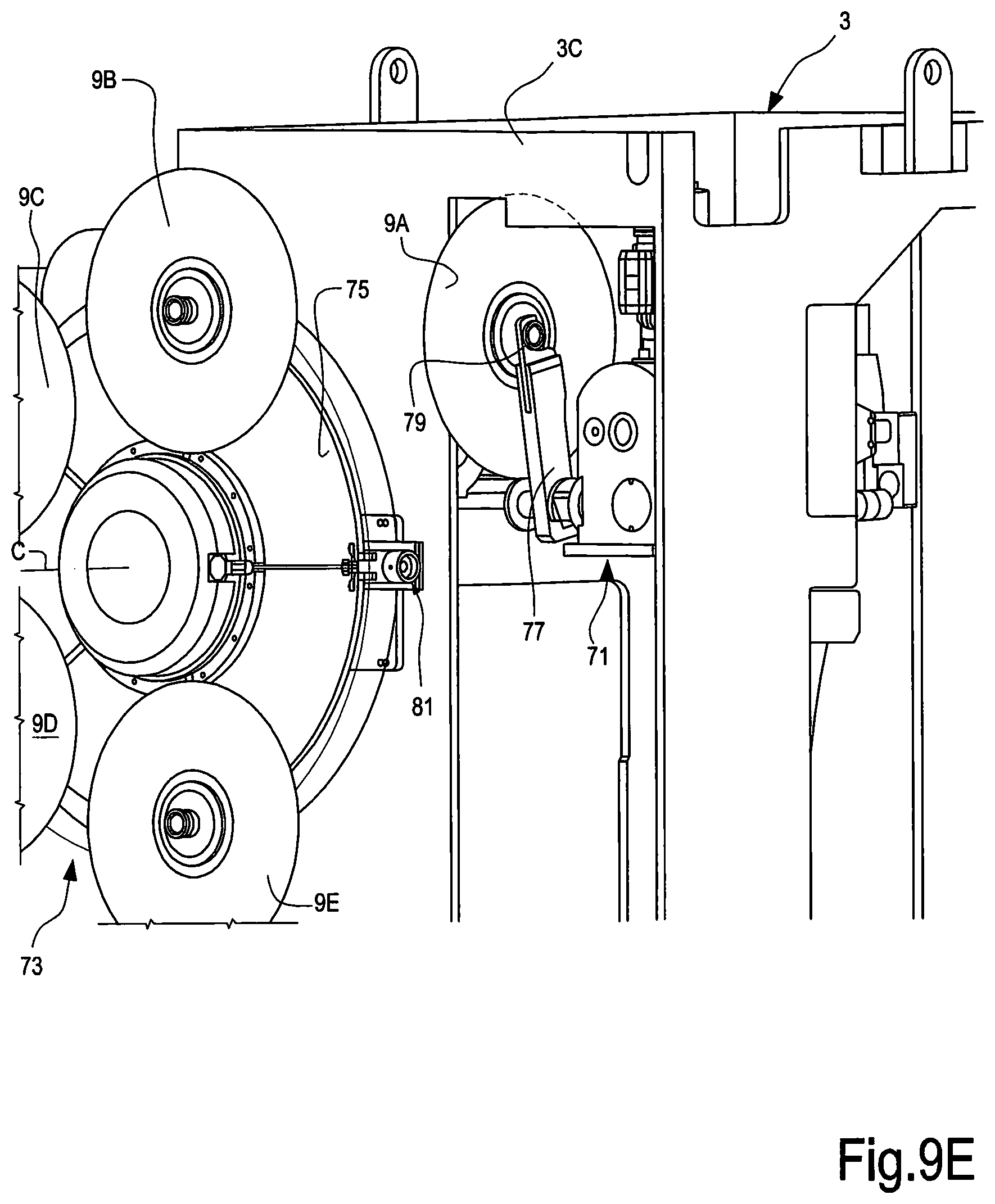 Patent US11780109 Figure 11 – Method and machine for cutting logs of wound web material