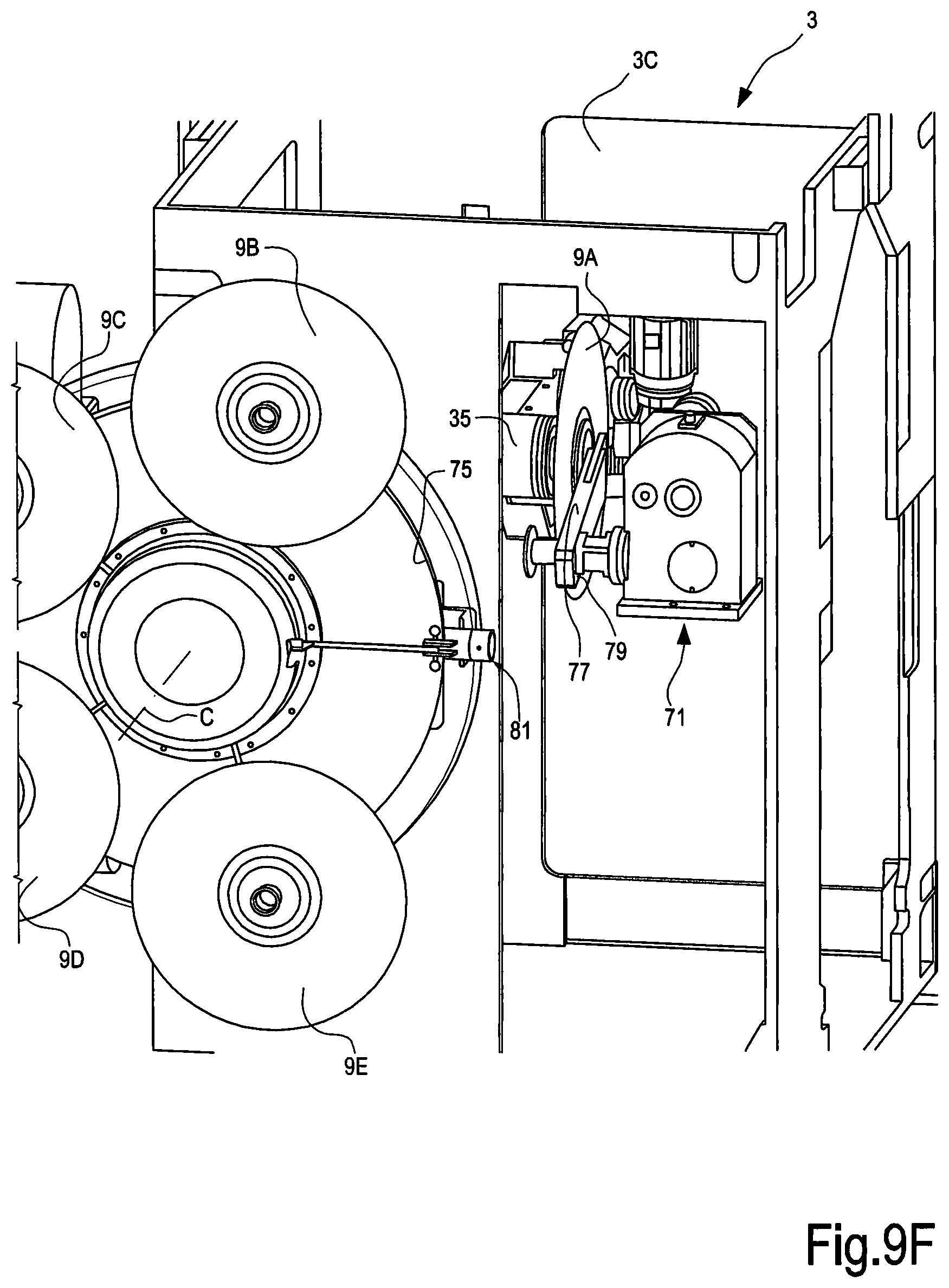 Patent US11780109 Figure 12 – Method and machine for cutting logs of wound web material