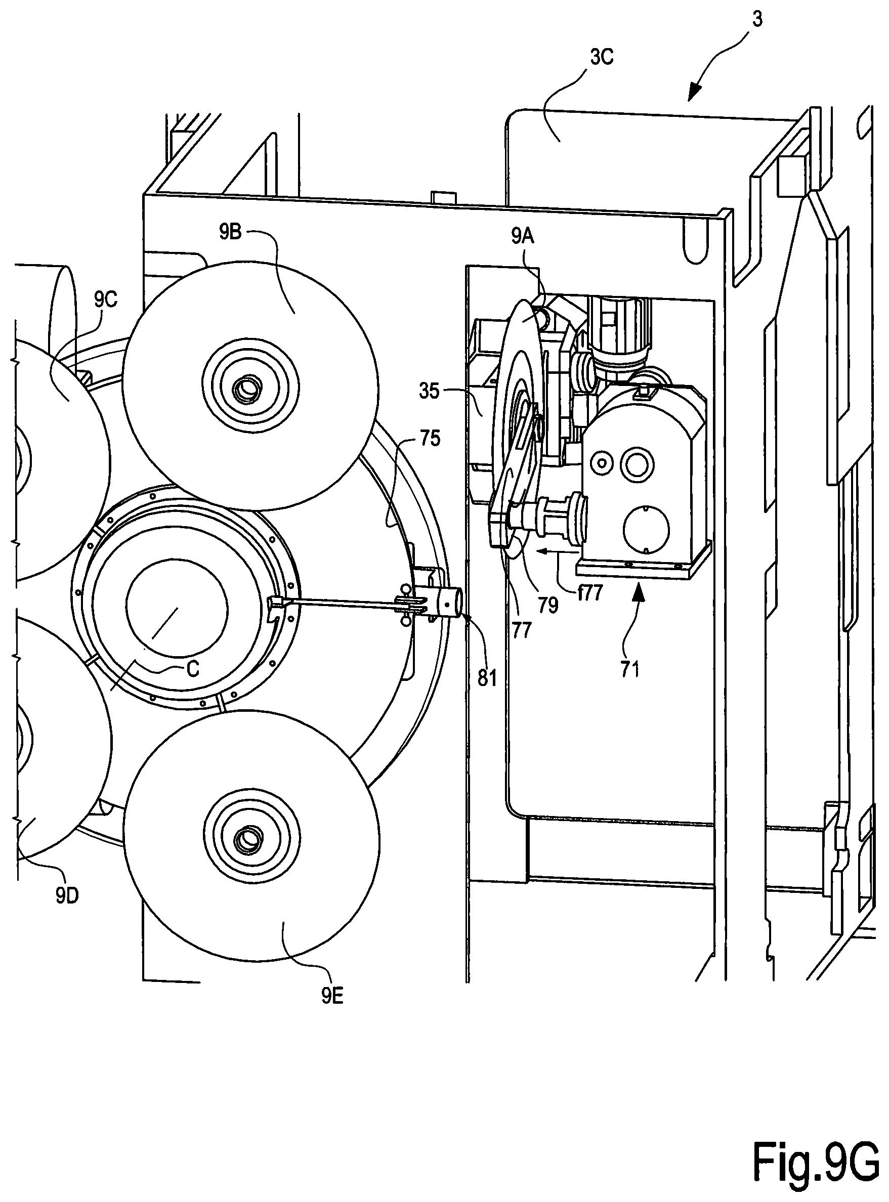 Patent US11780109 Figure 13 – Method and machine for cutting logs of wound web material