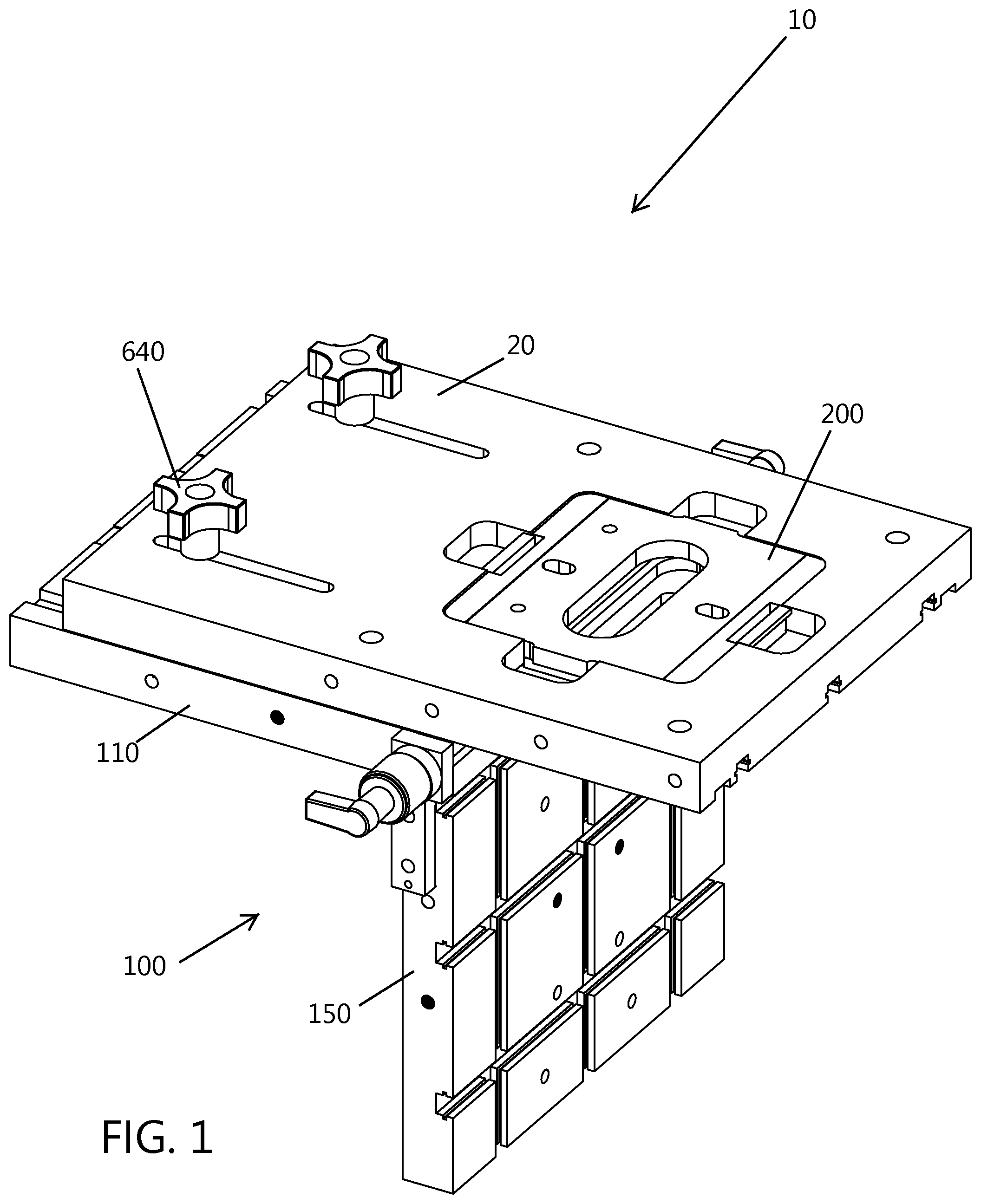 Patent US11780111 Figure 1 – Tool and system for forming multiple woodworking joints