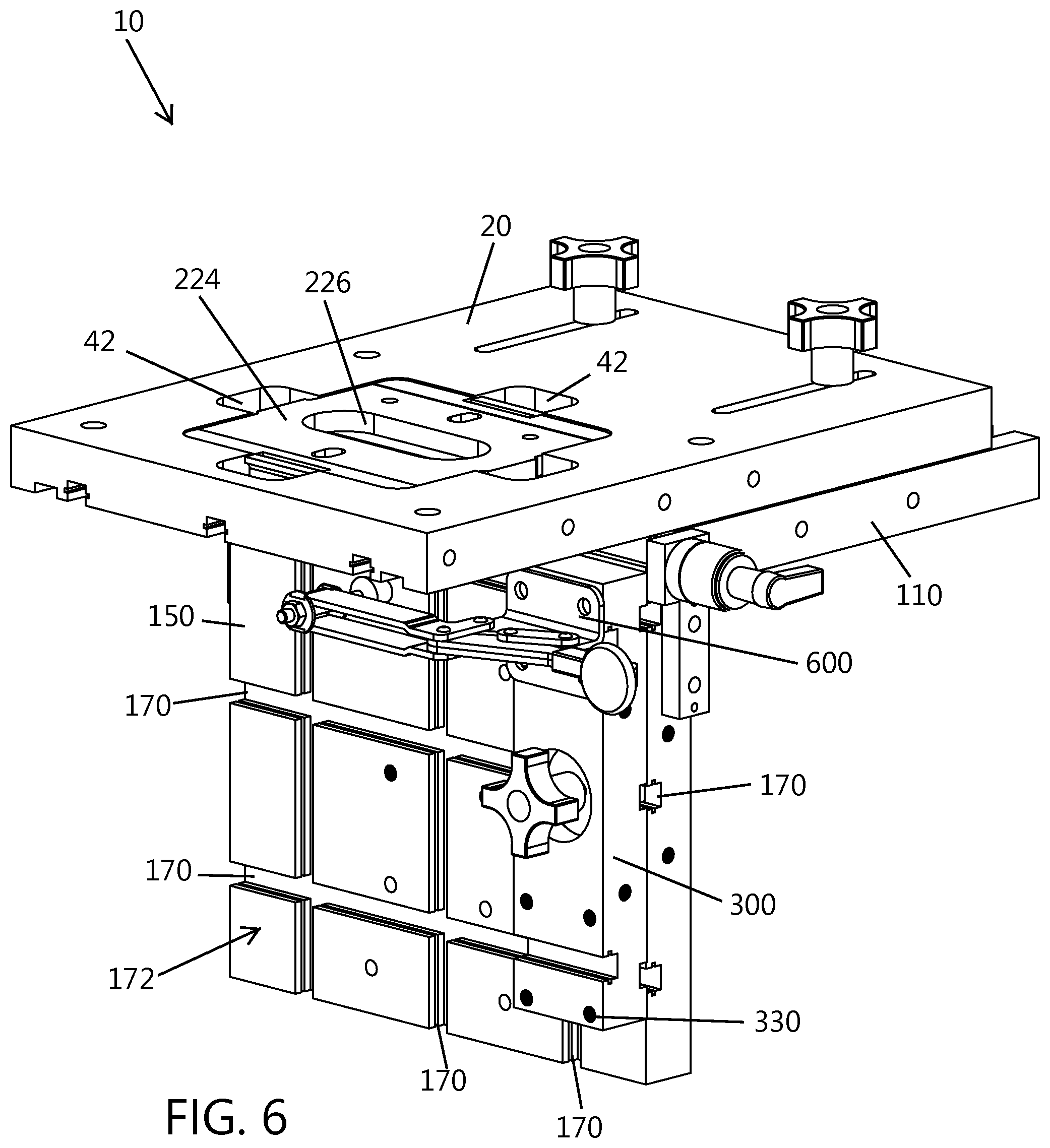 Patent US11780111 Figure 6 – Tool and system for forming multiple woodworking joints