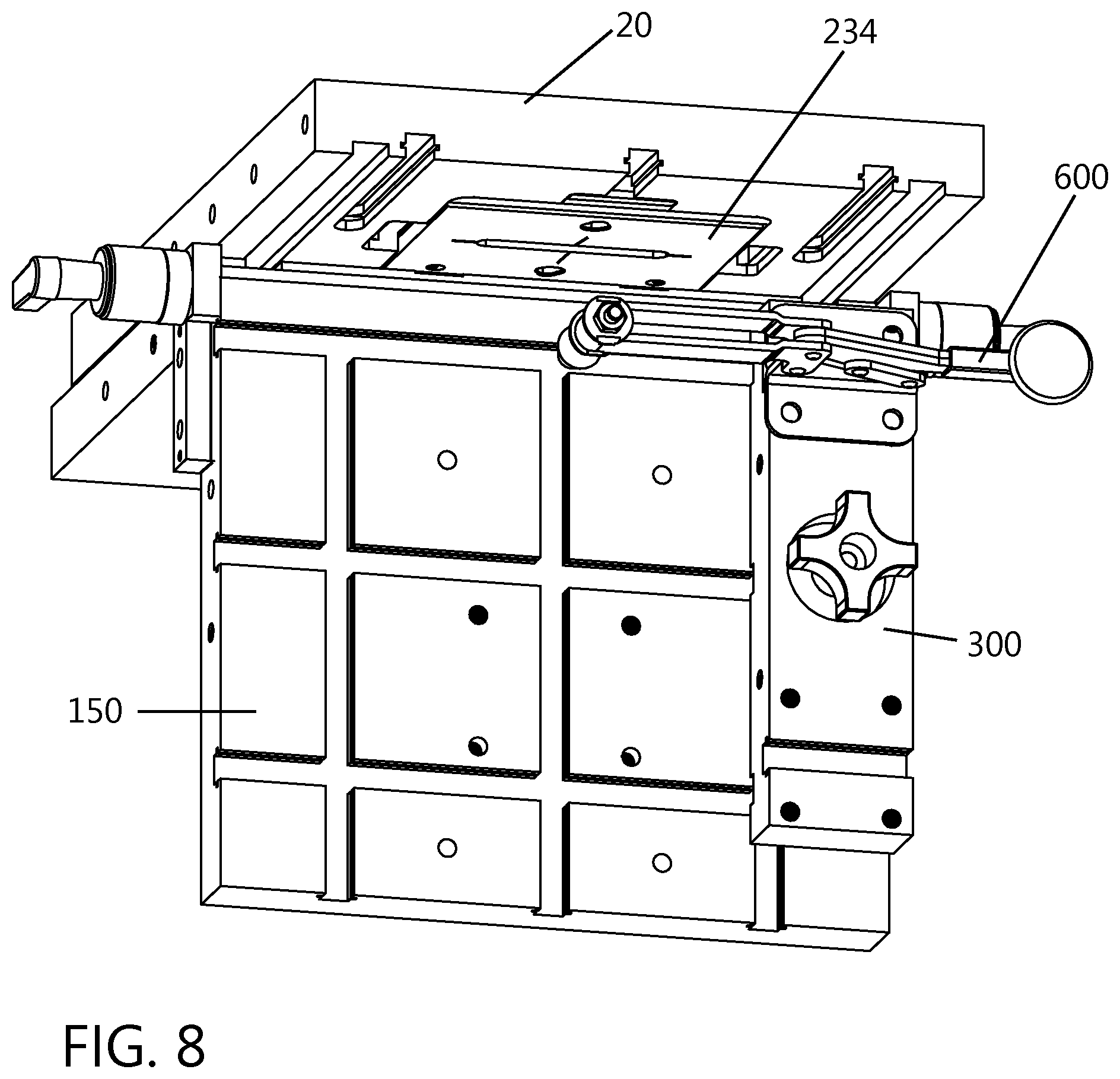 Patent US11780111 Figure 8 – Tool and system for forming multiple woodworking joints
