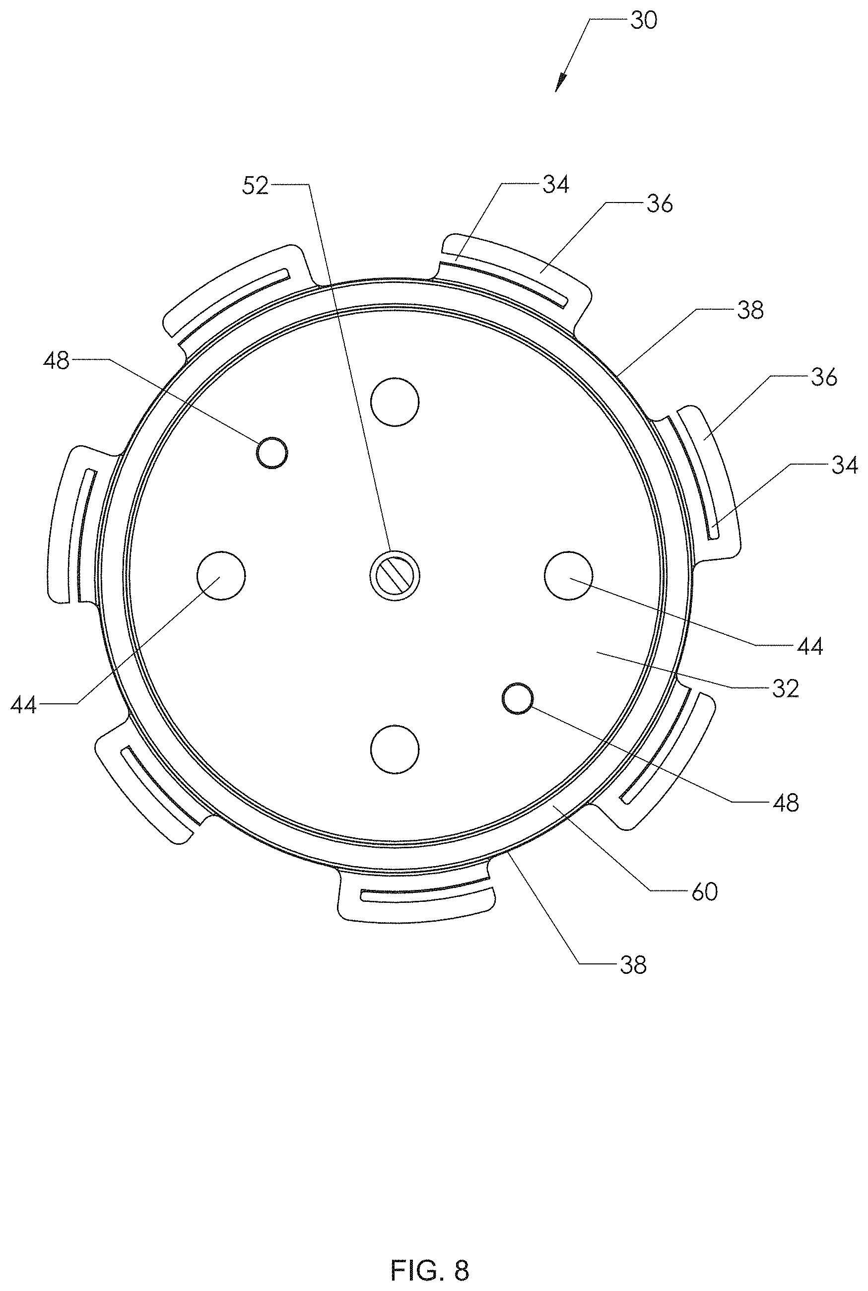 Patent US11780121 Figure 8 – Method and fixture for molding a tank with an embedded ring