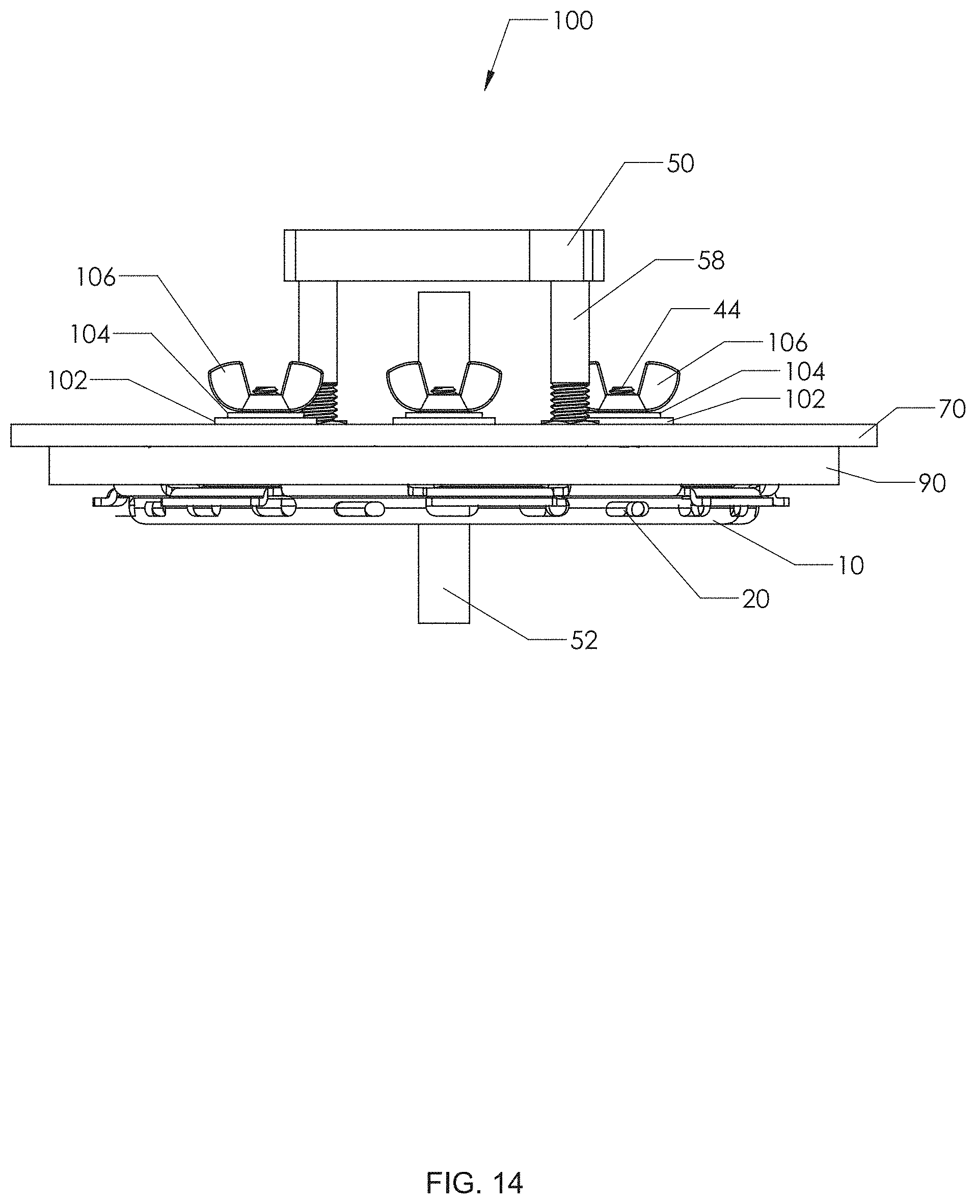 Patent US11780121 Figure 14 – Method and fixture for molding a tank with an embedded ring