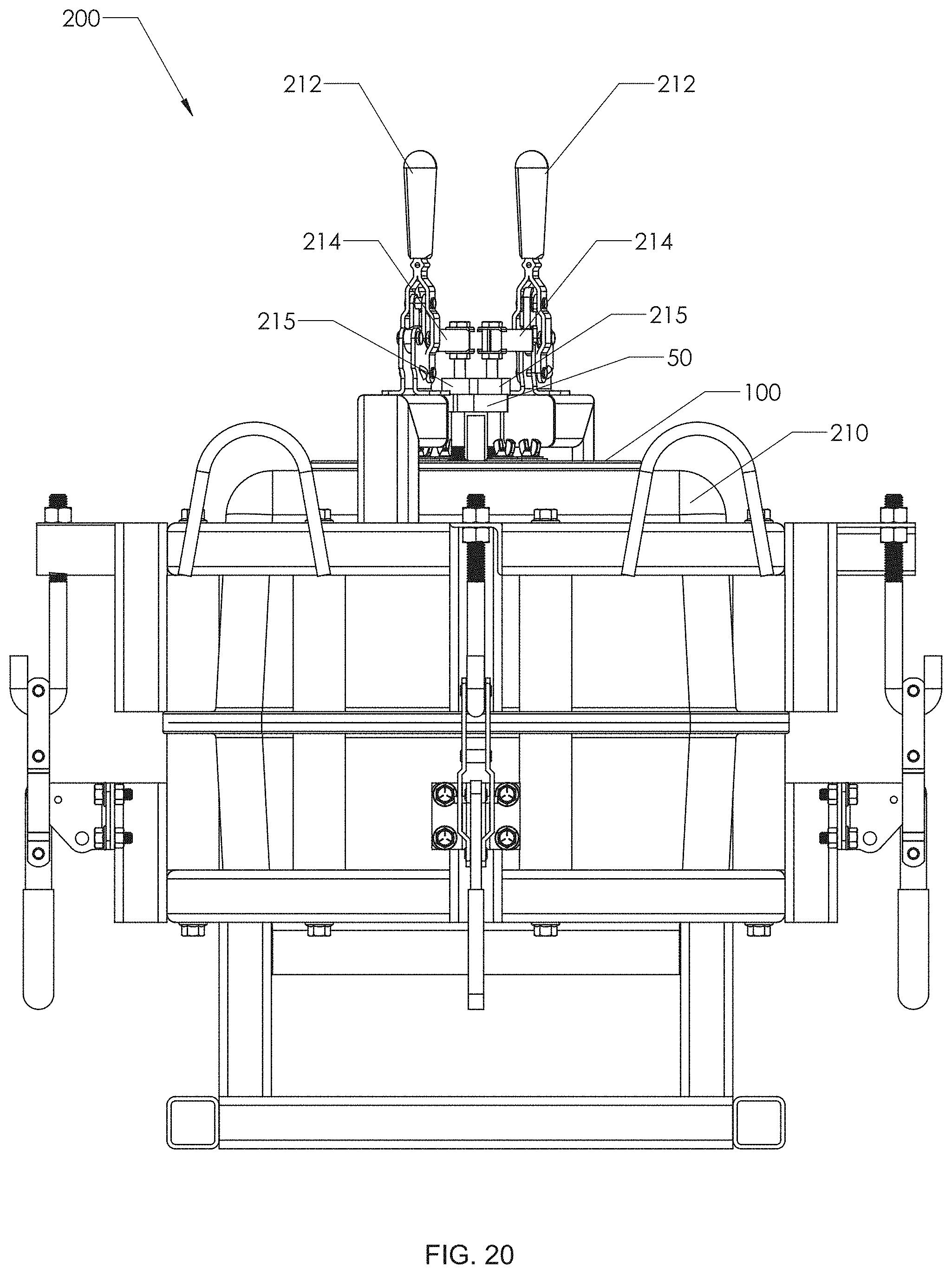 Patent US11780121 Figure 20 – Method and fixture for molding a tank with an embedded ring