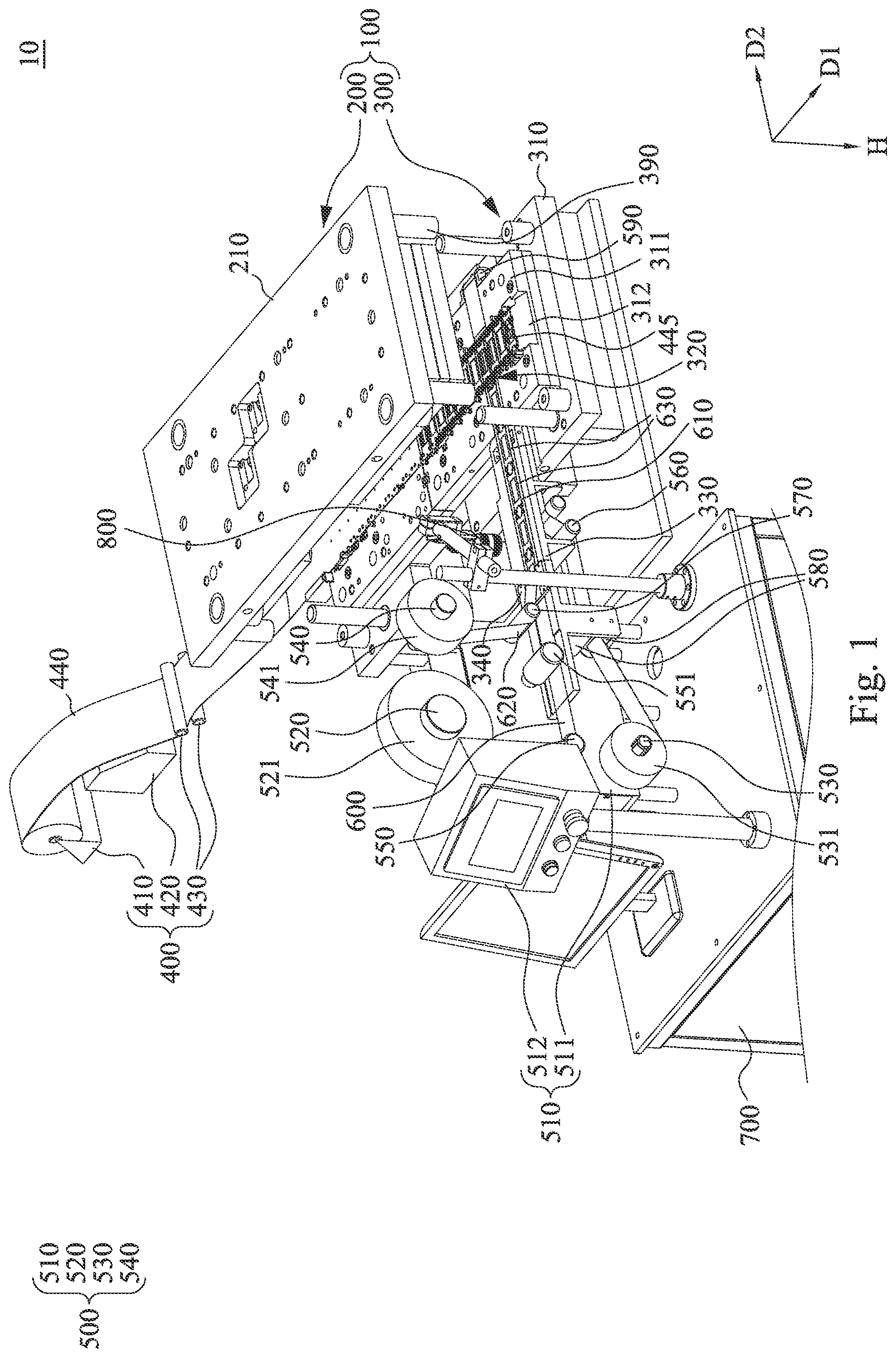 Patent US11780125 Figure 1 – Composite automatic production equipment for in-mold placement process
