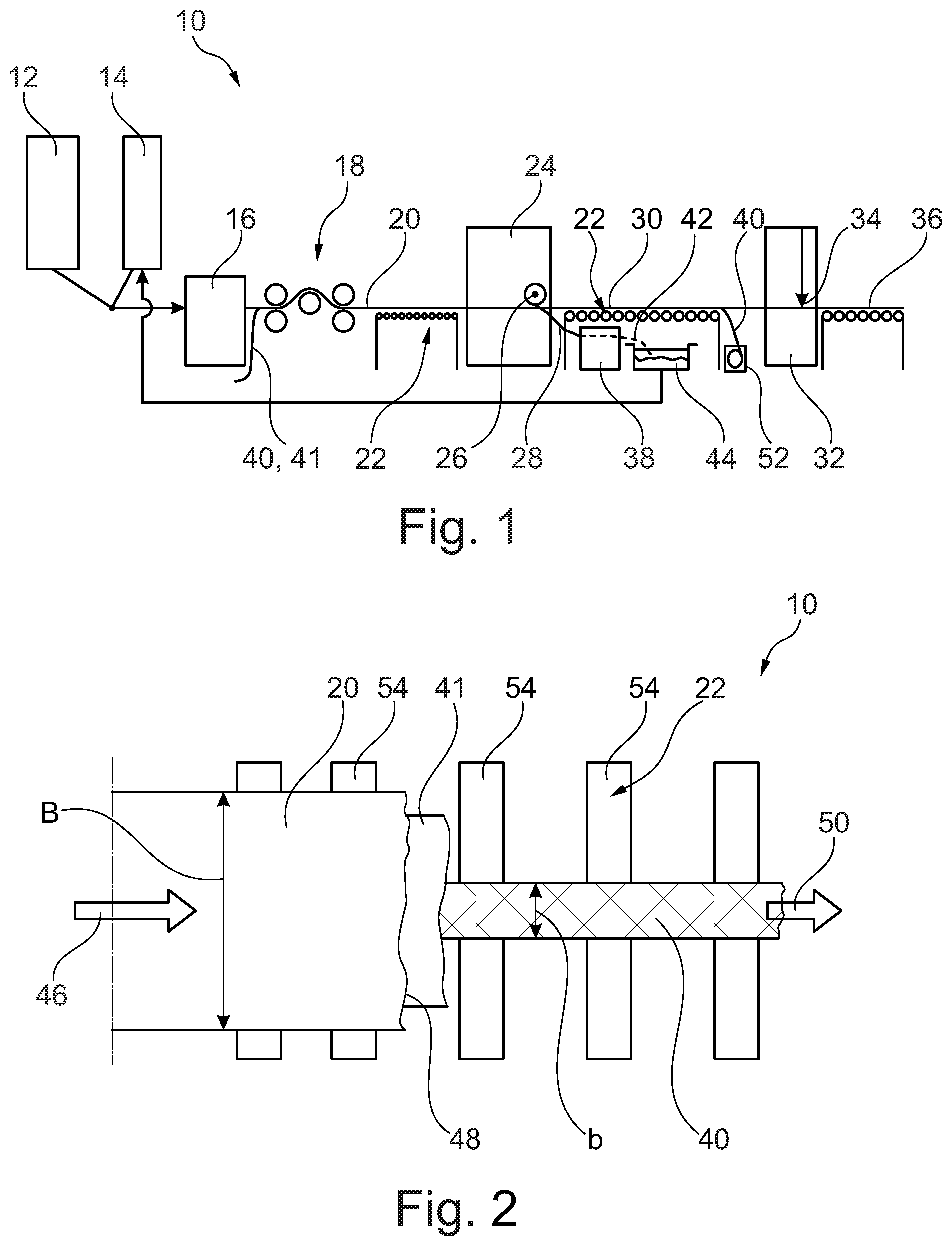 Patent US11780126 Figure 1 – Method for easy start-up of a production line for manufacturing extruded plates