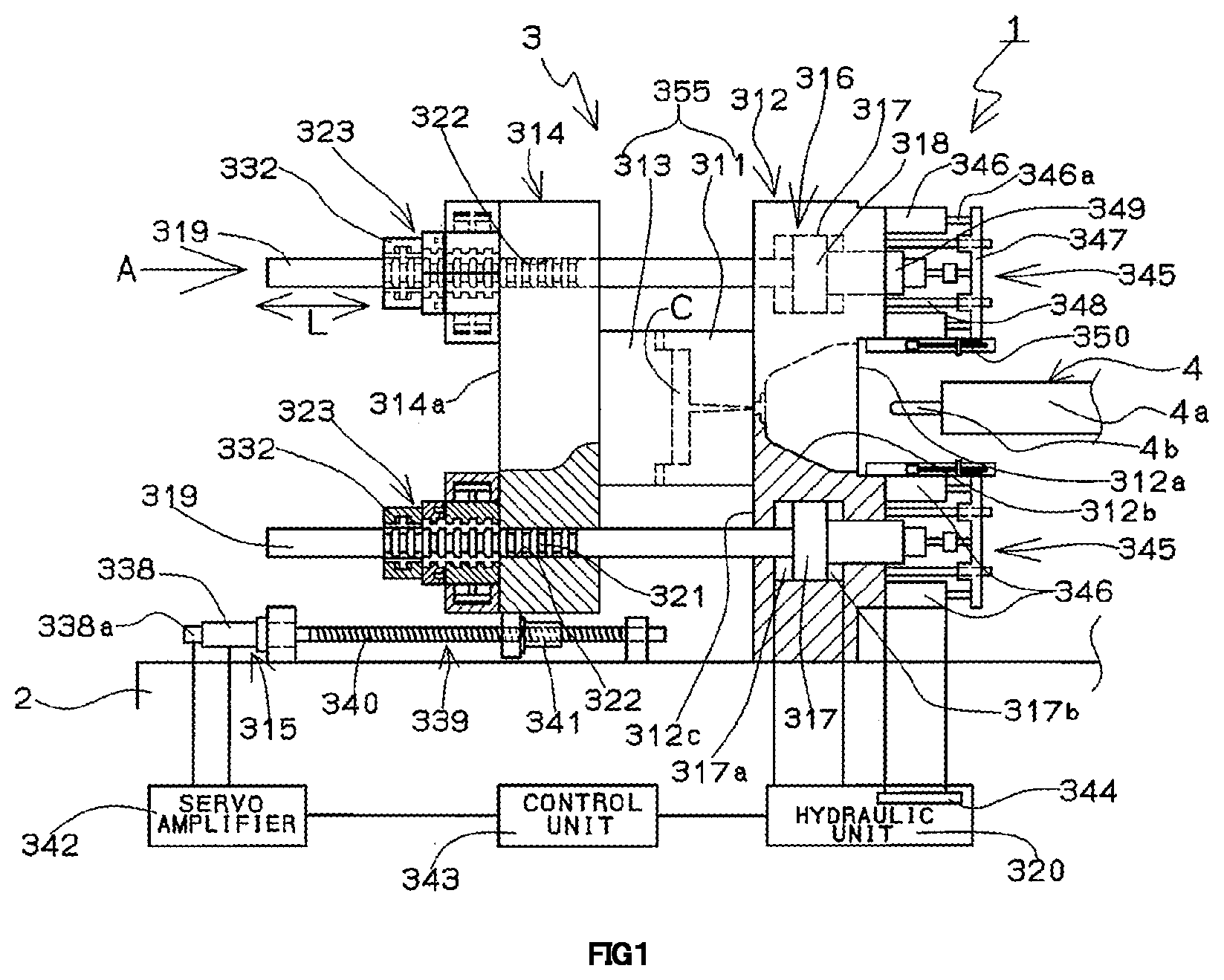 Patent US11780128 Figure 1 – Molding machine