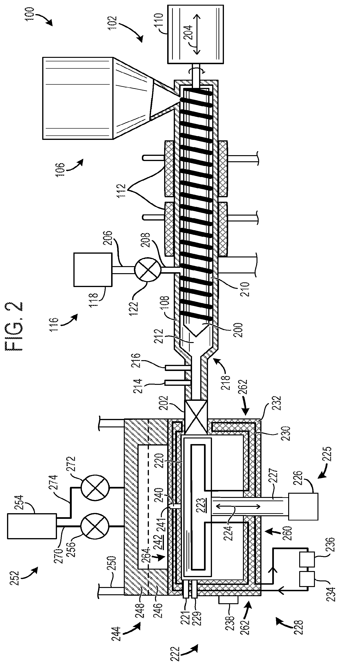 Patent US11780134 Figure 2 – Molding system and method