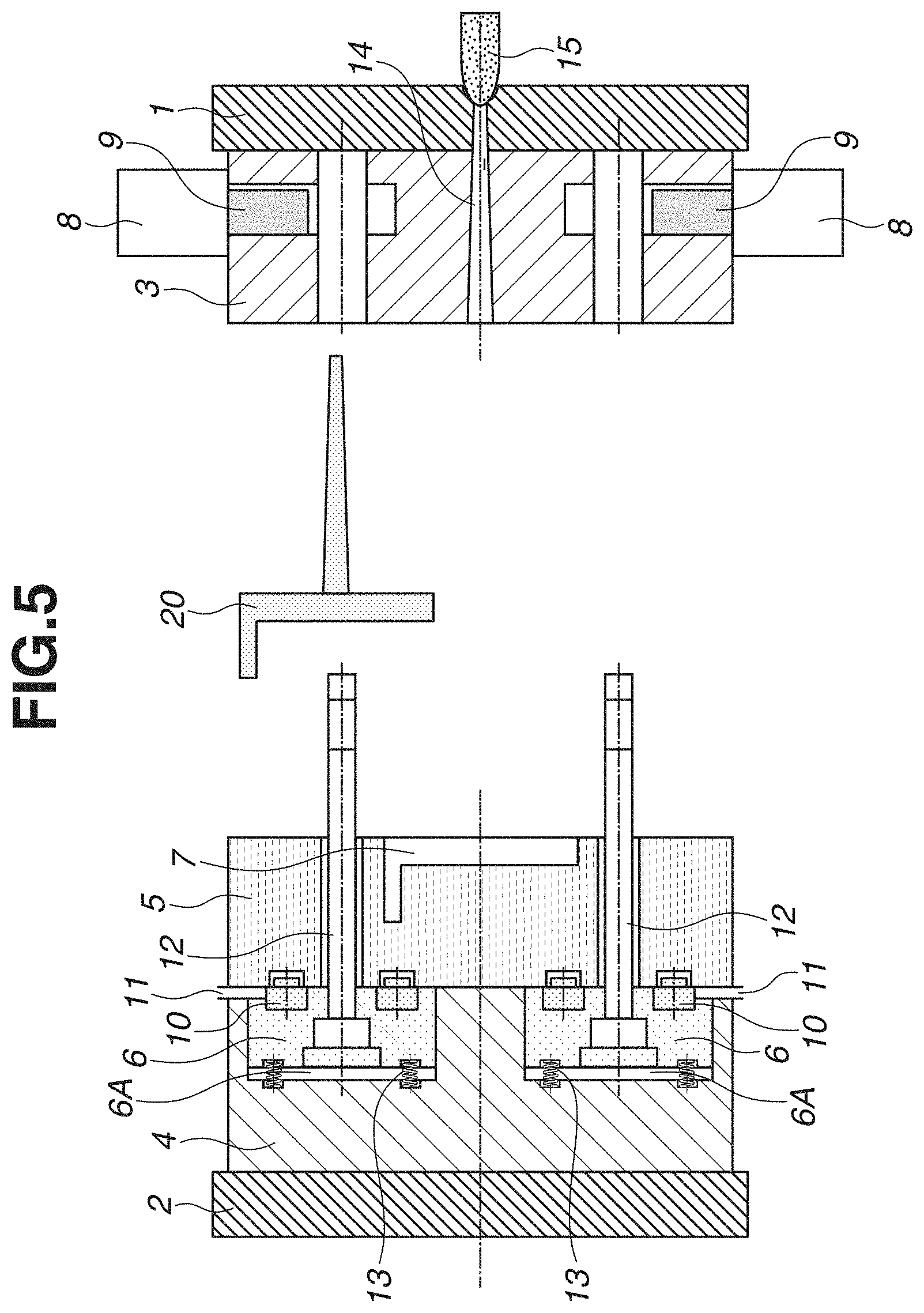 Patent US11780137 Figure 5 – Mold, injection molding system, and method for manufacturing molded product