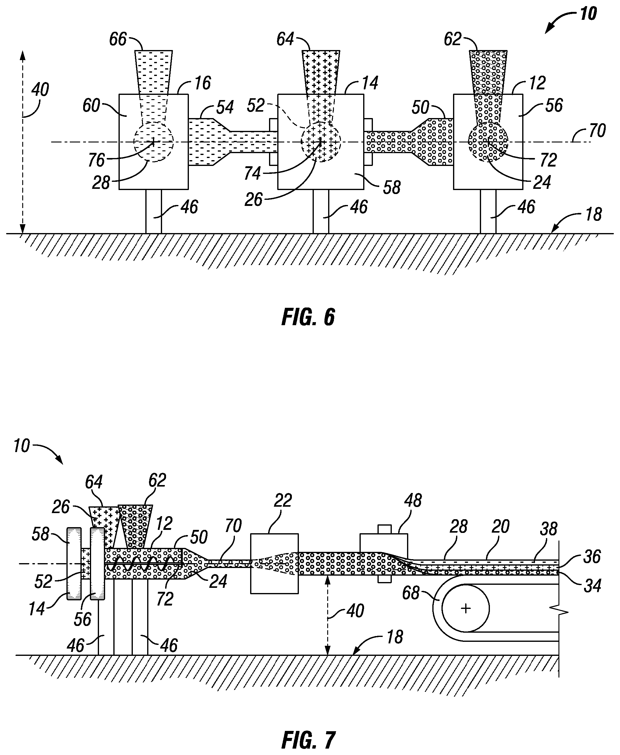 Patent US11780142 Figure 3 – Extrusion system for tire tread manufacturing with horizontally arranged extrusion barrels