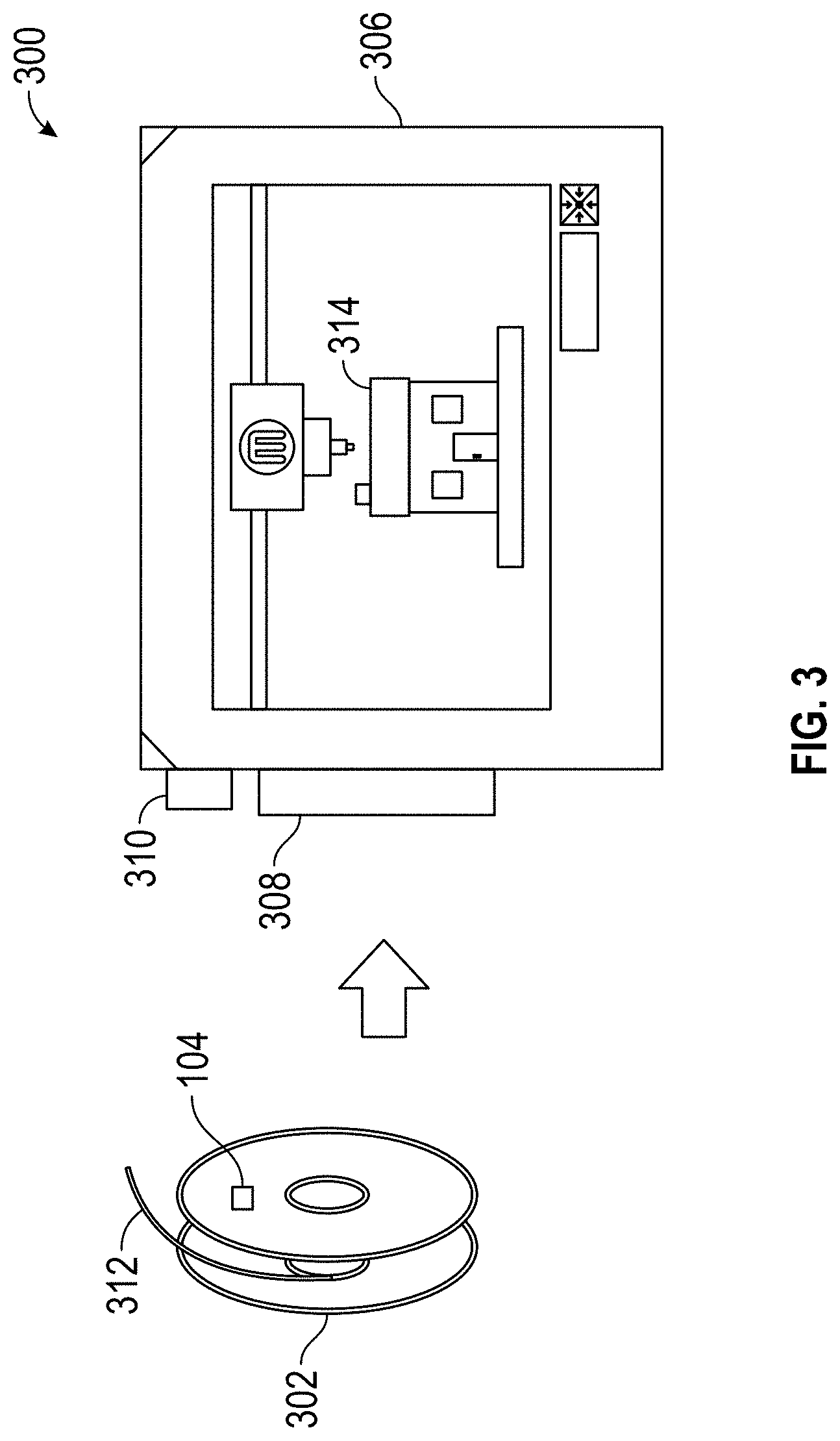 Patent US11780143 Figure 3 – Tagged build material for three-dimensional printing