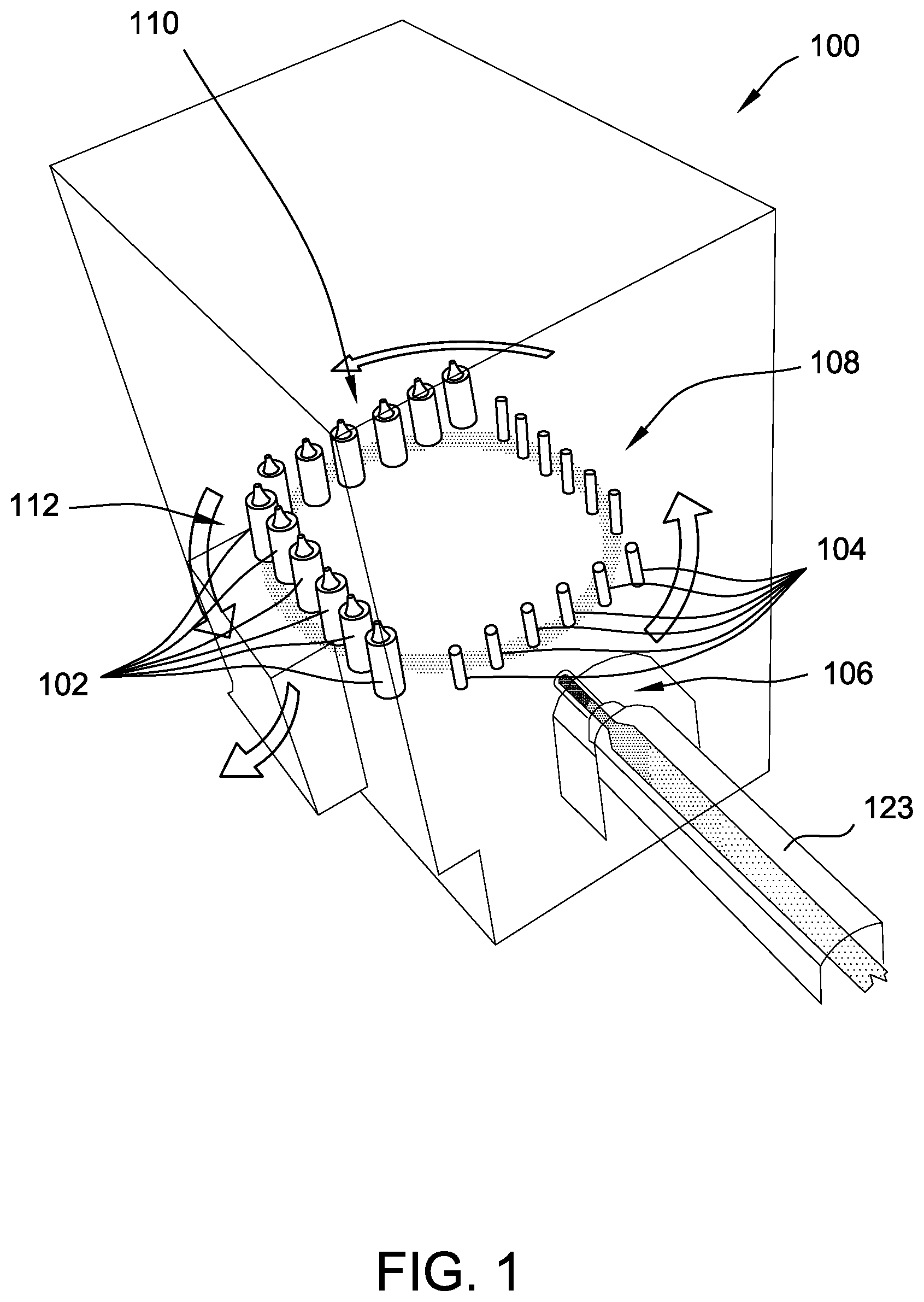 Patent US11780147 Figure 1 – System and method for forming containers using blow mold and electric heating elements