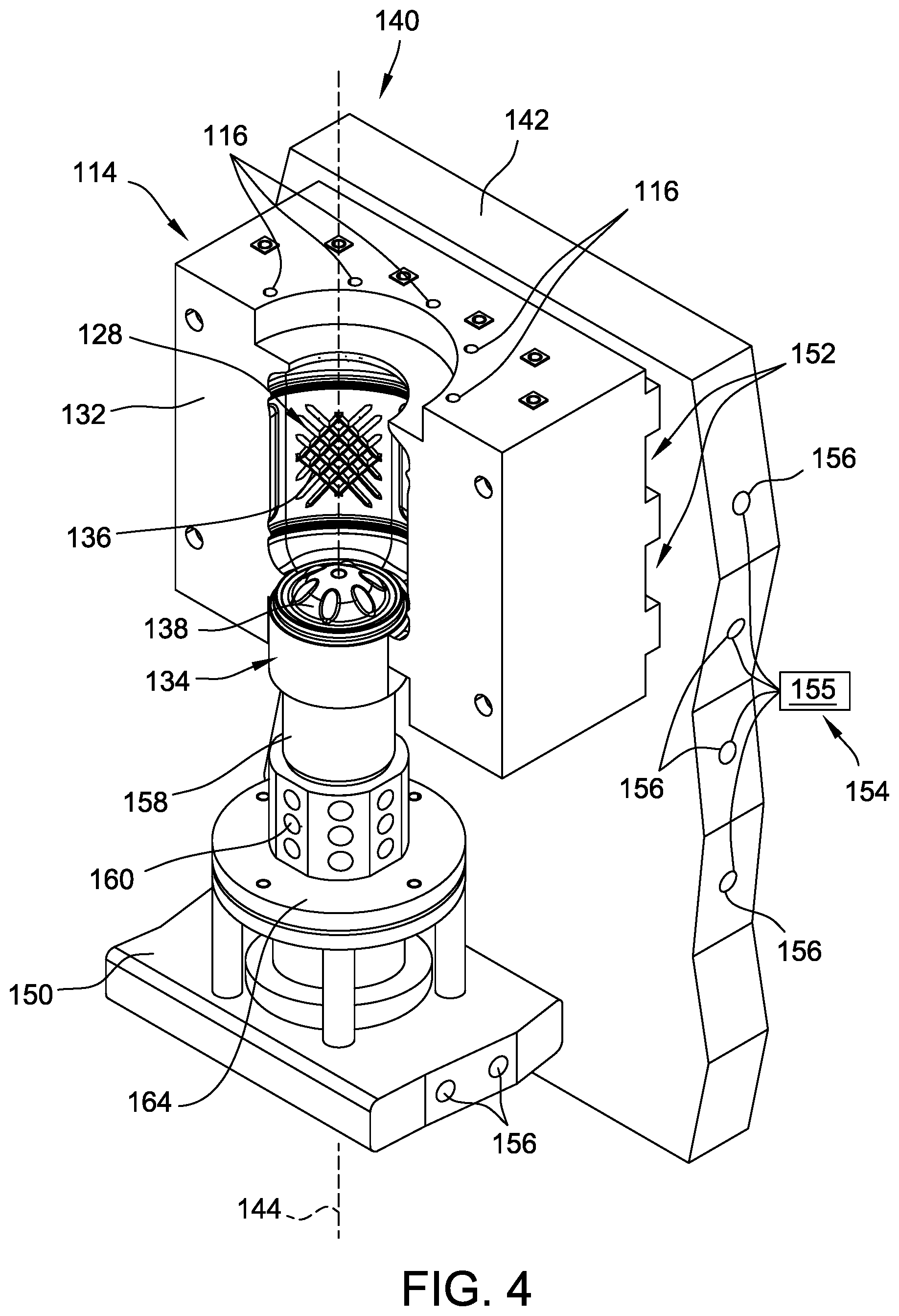 Patent US11780147 Figure 4 – System and method for forming containers using blow mold and electric heating elements