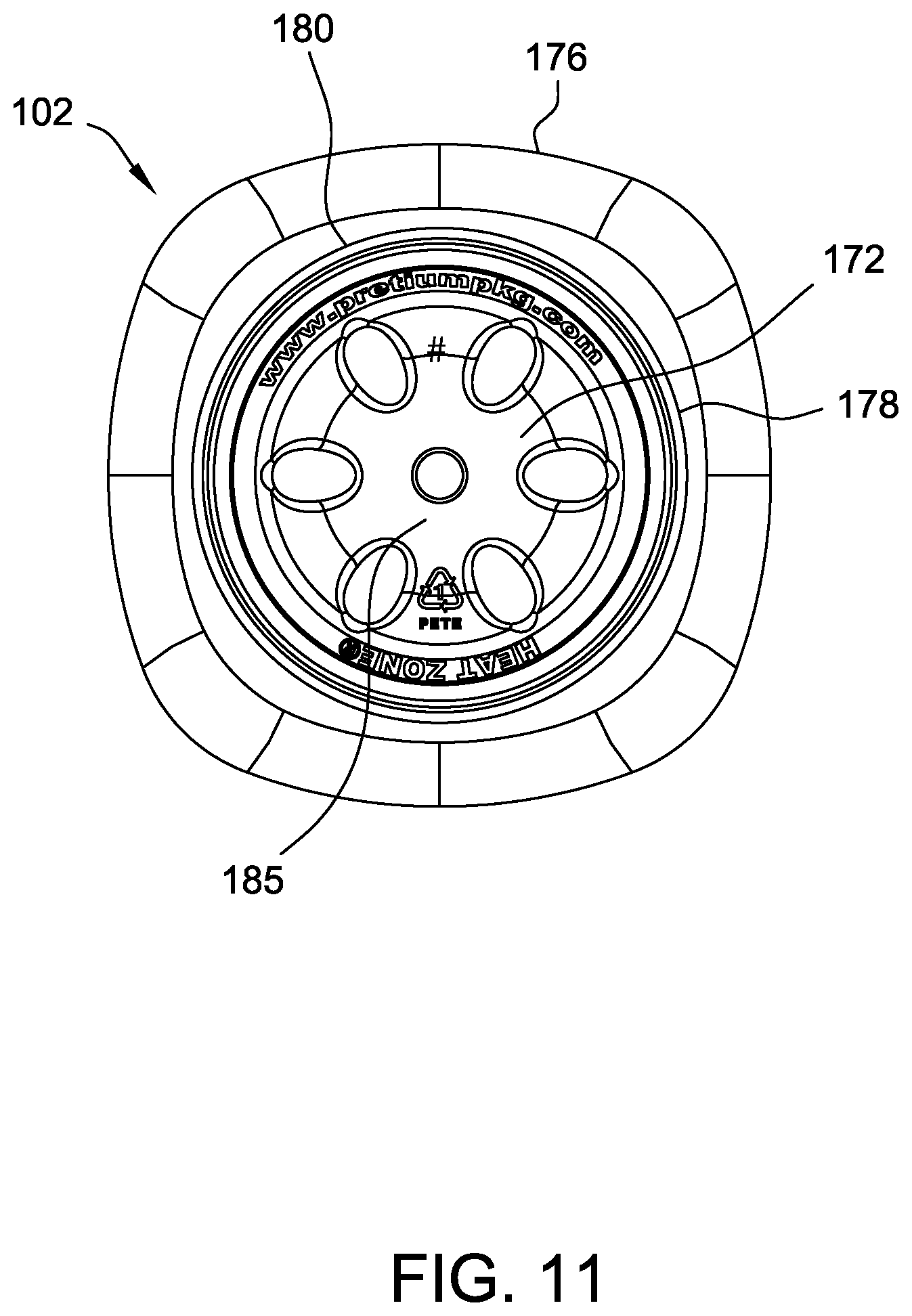 Patent US11780147 Figure 11 – System and method for forming containers using blow mold and electric heating elements