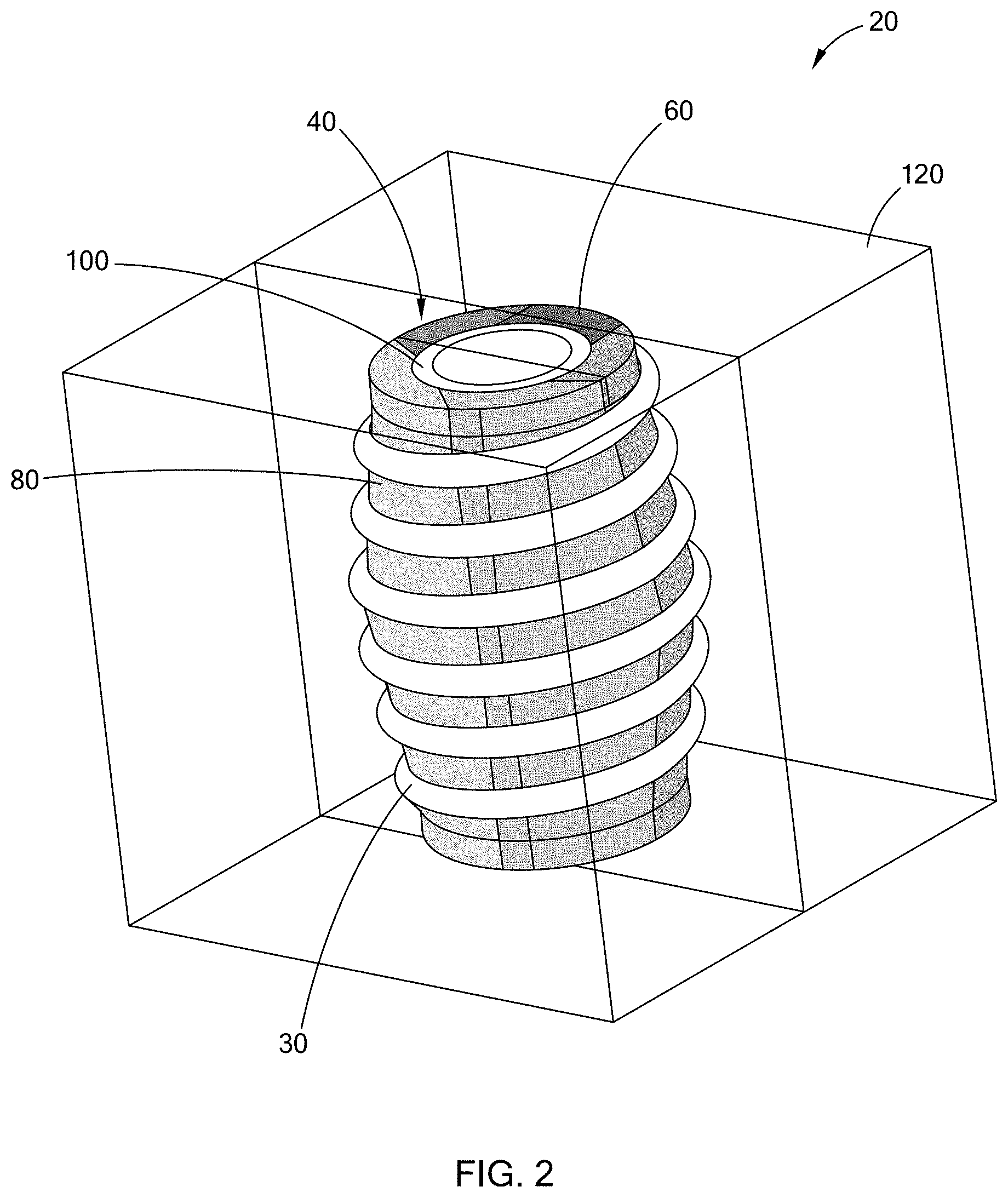 Patent US11780148 Figure 2 – Permanent tooling for composite coil spring compression molding