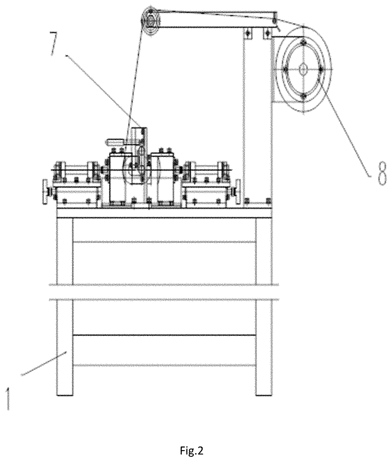 Patent US11780149 Figure 2 – Winding device for producing fiber composite loop chain and winding method
