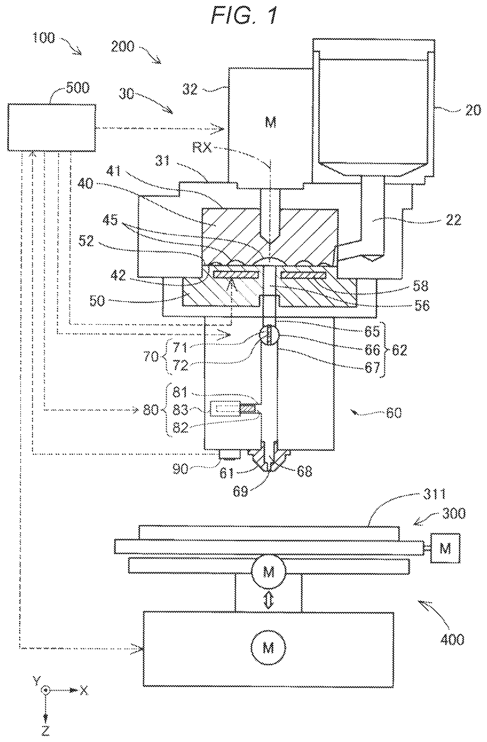 Patent US11780155 — Method for manufacturing three-dimensional shaped object and three-dimensional shaping apparatus — Figure 1