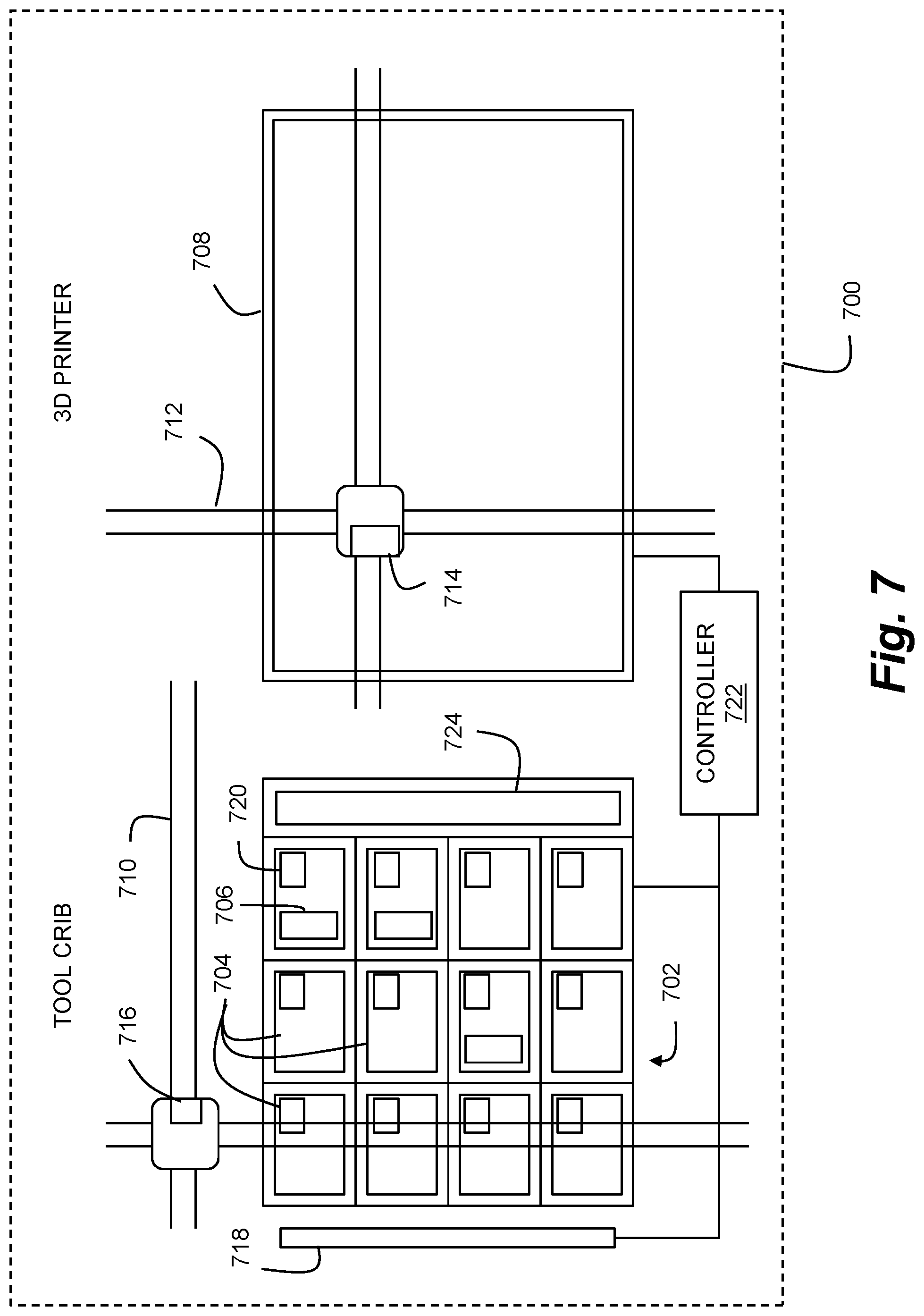 Patent US11780156 Figure 6 – Three-dimensional printer tool systems