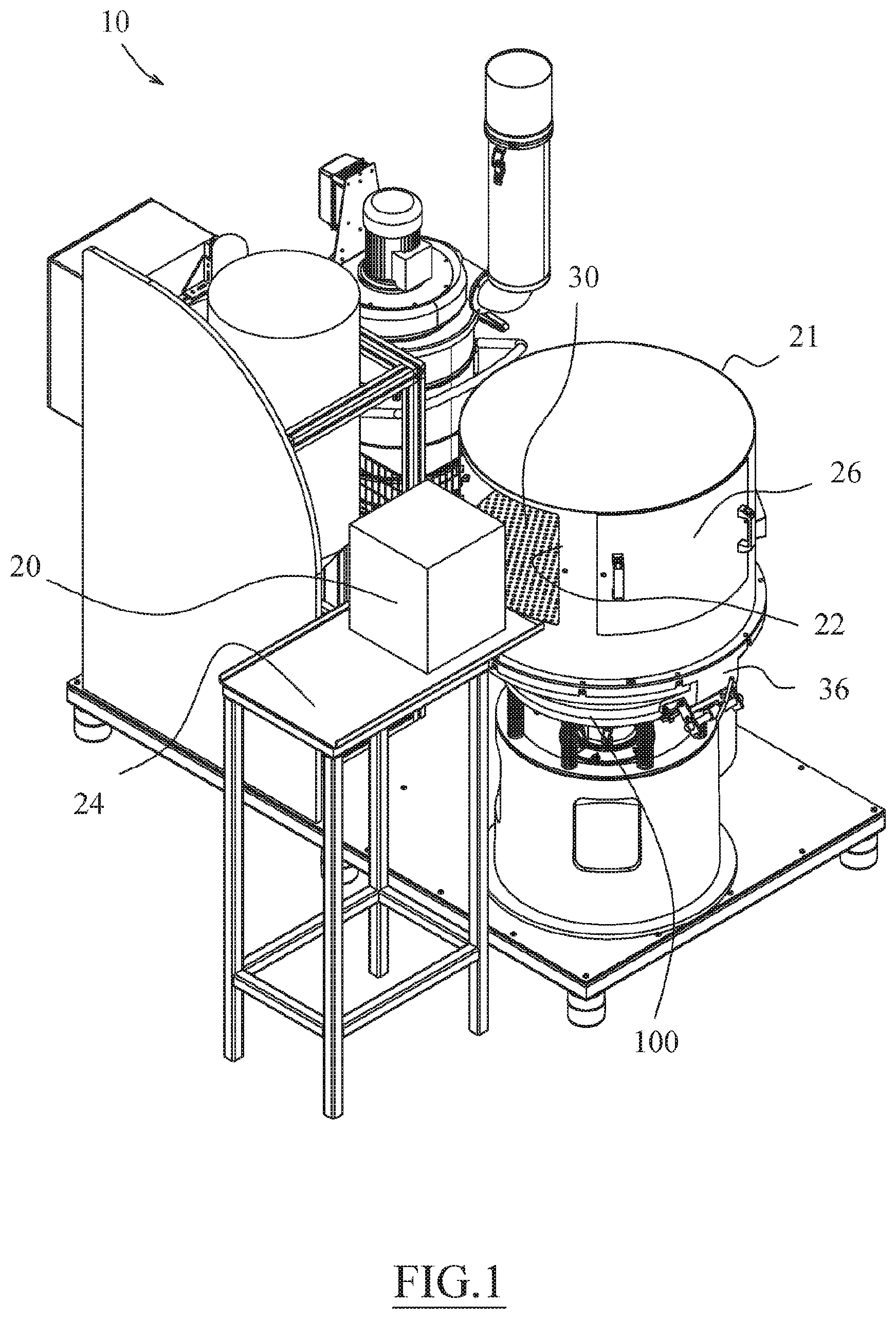 Patent US11780168 — Method for the treatment of cake resulting from additive manufacturing processes — Figure 1
