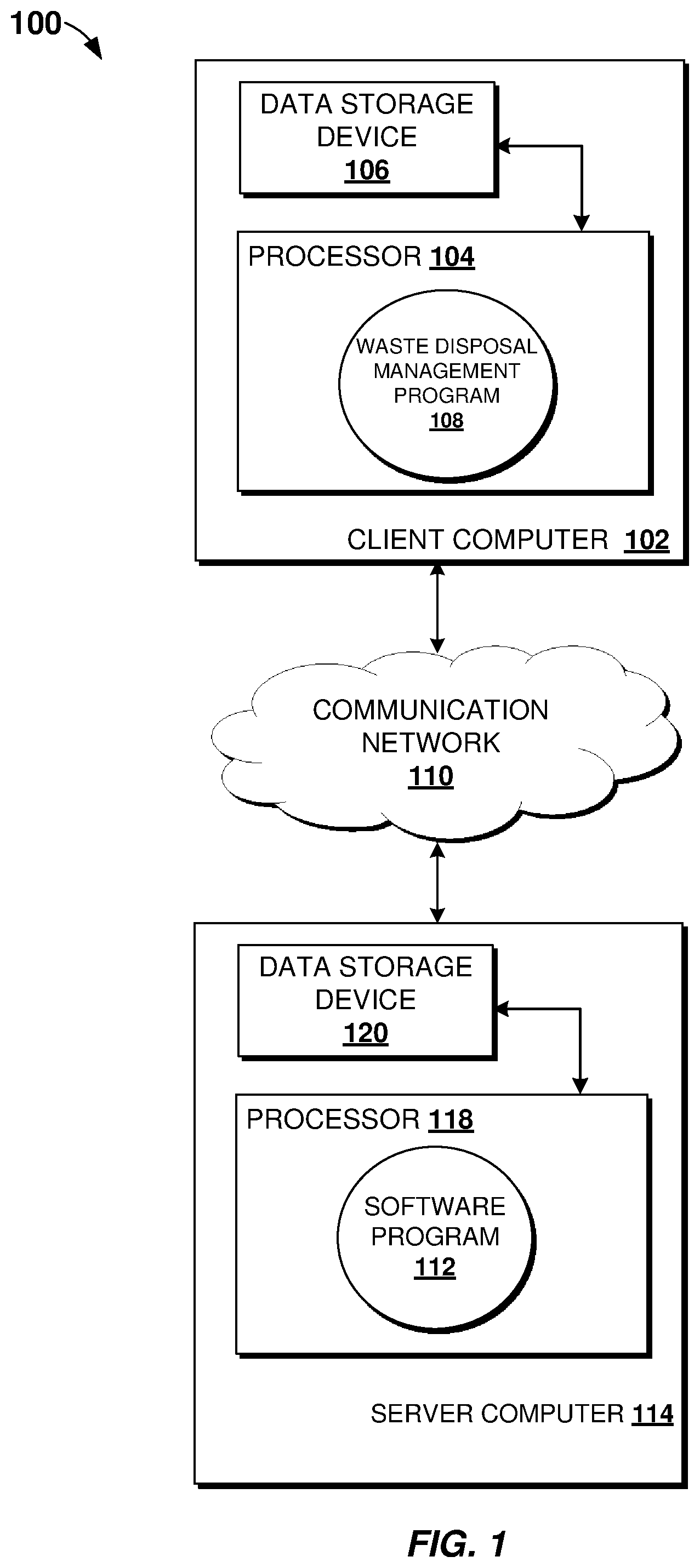 Patent US11780171 Figure 1 – Artificial intelligence-based 3D printing for waste disposal management
