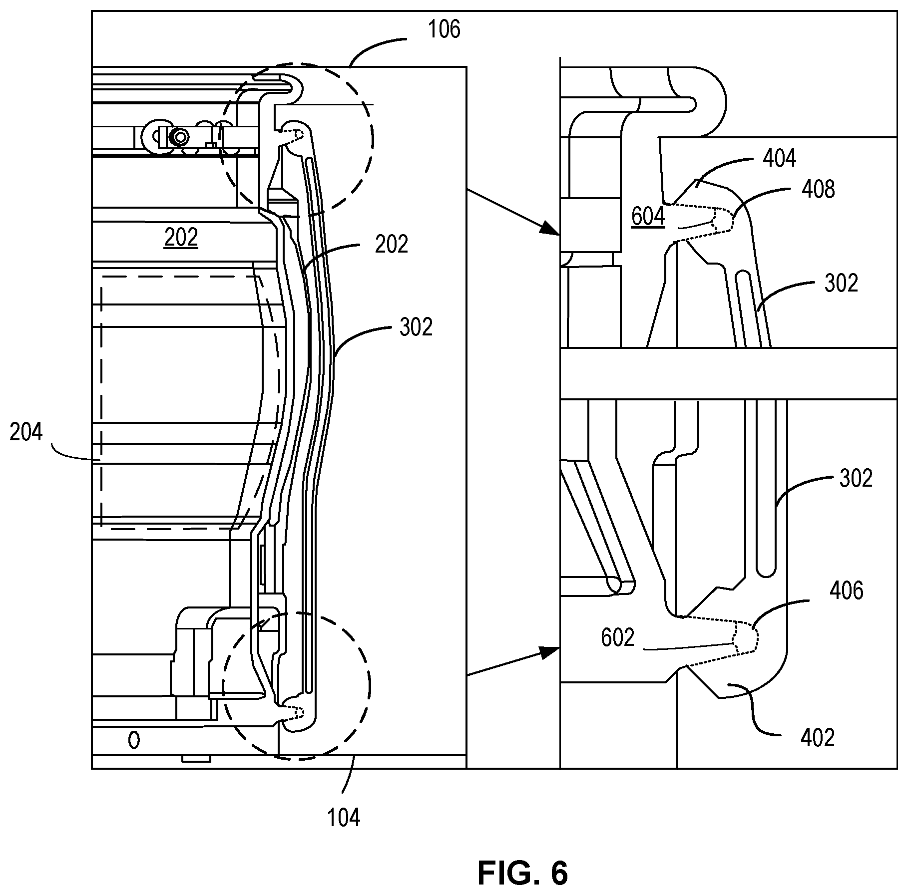 Patent US11780184 Figure 7 – Methods and apparatus for securing an autoclave bag to a composite fixture