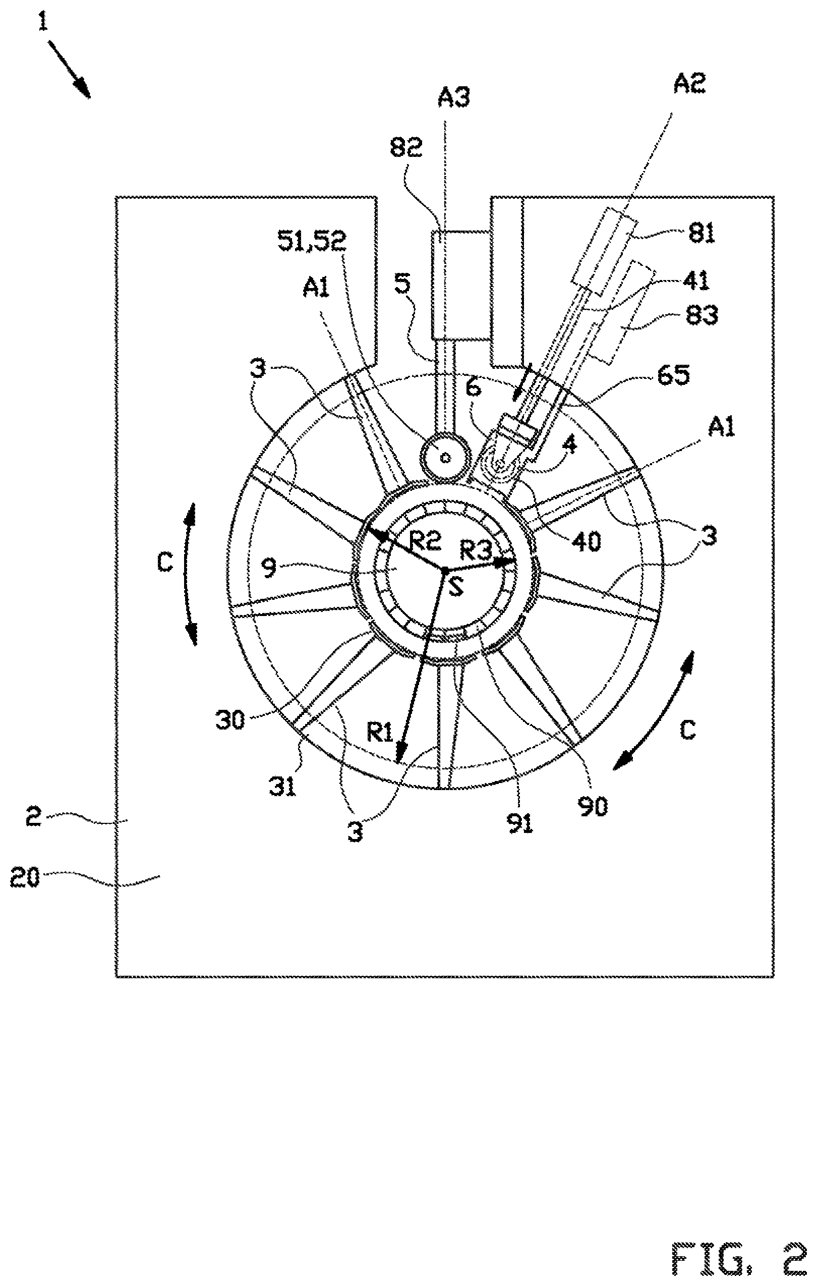 Patent US11780187 Figure 2 – Transfer apparatus and method for transferring one or more plies onto a carcass package on a tire building drum