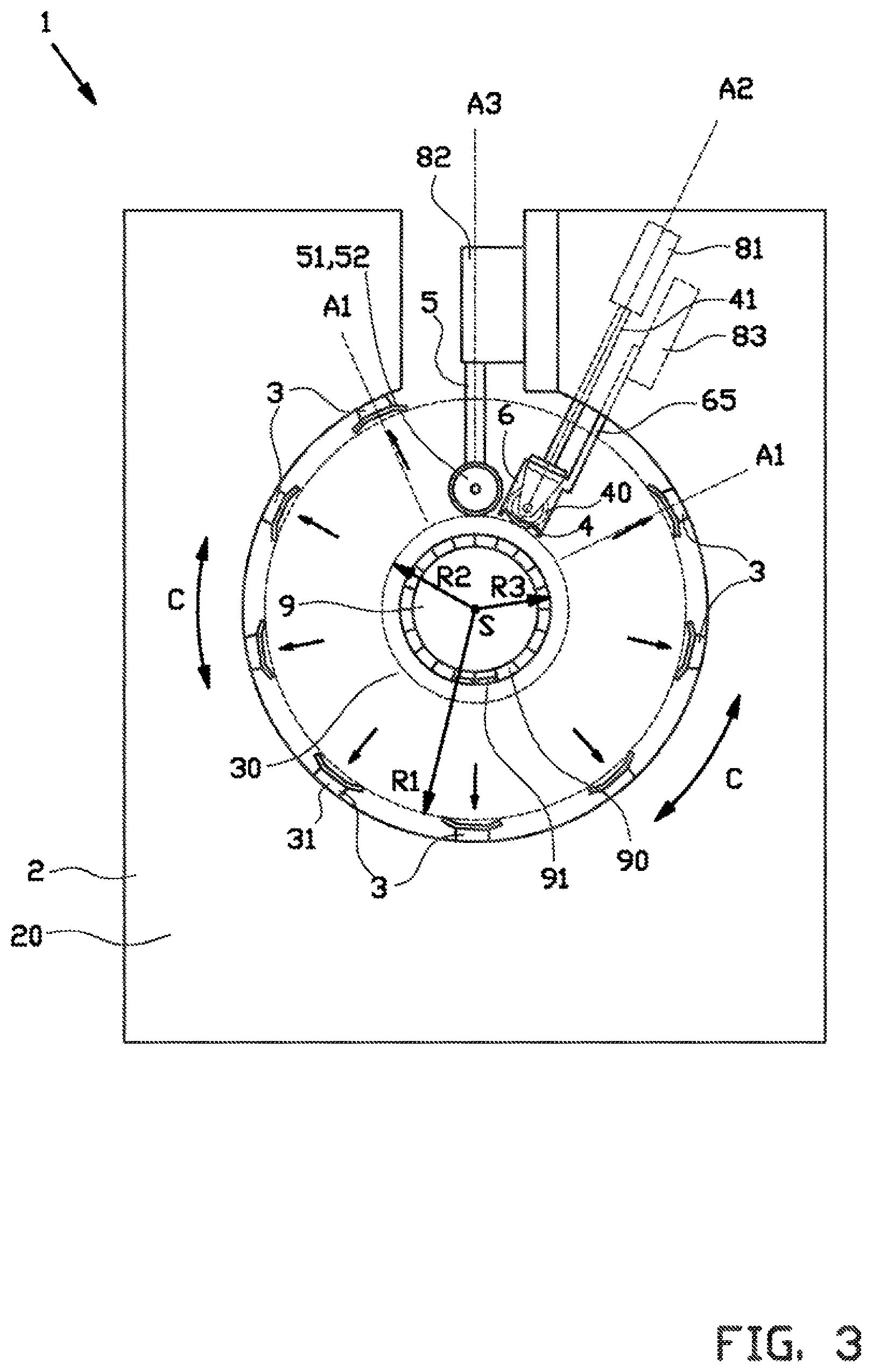 Patent US11780187 Figure 3 – Transfer apparatus and method for transferring one or more plies onto a carcass package on a tire building drum