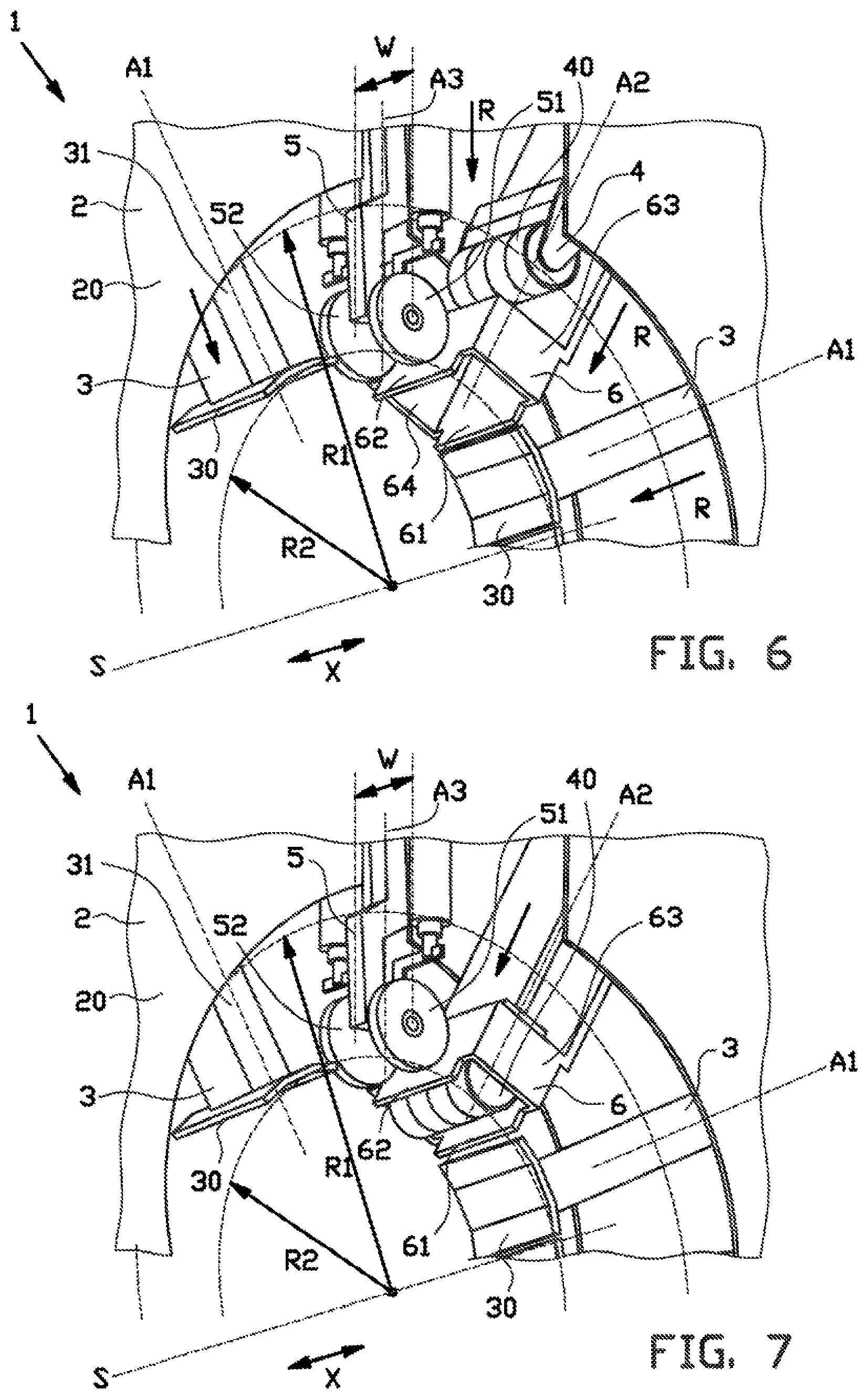 Patent US11780187 Figure 6 – Transfer apparatus and method for transferring one or more plies onto a carcass package on a tire building drum