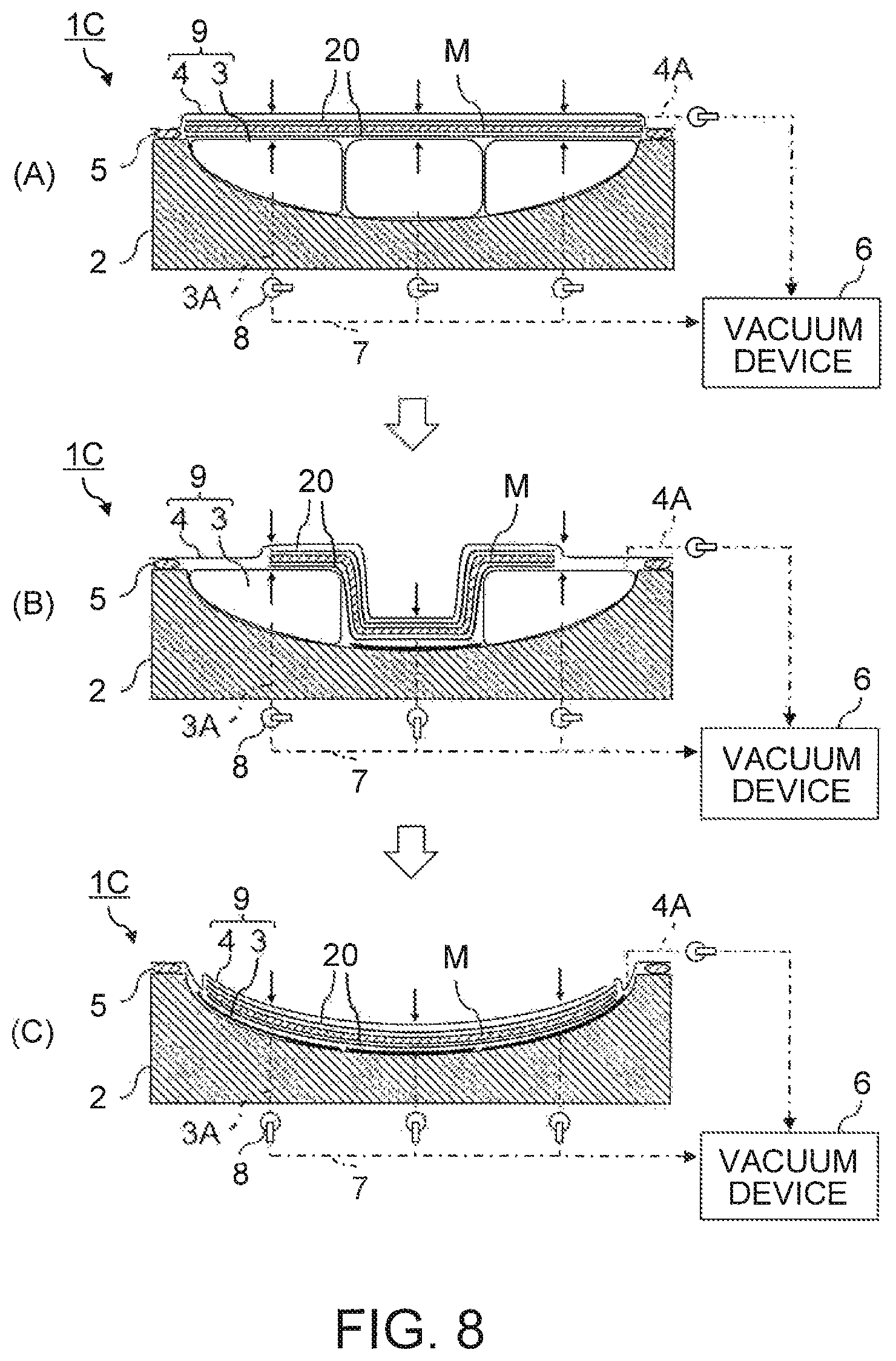 Patent US11780188 Figure 8 – Preform shaping apparatus