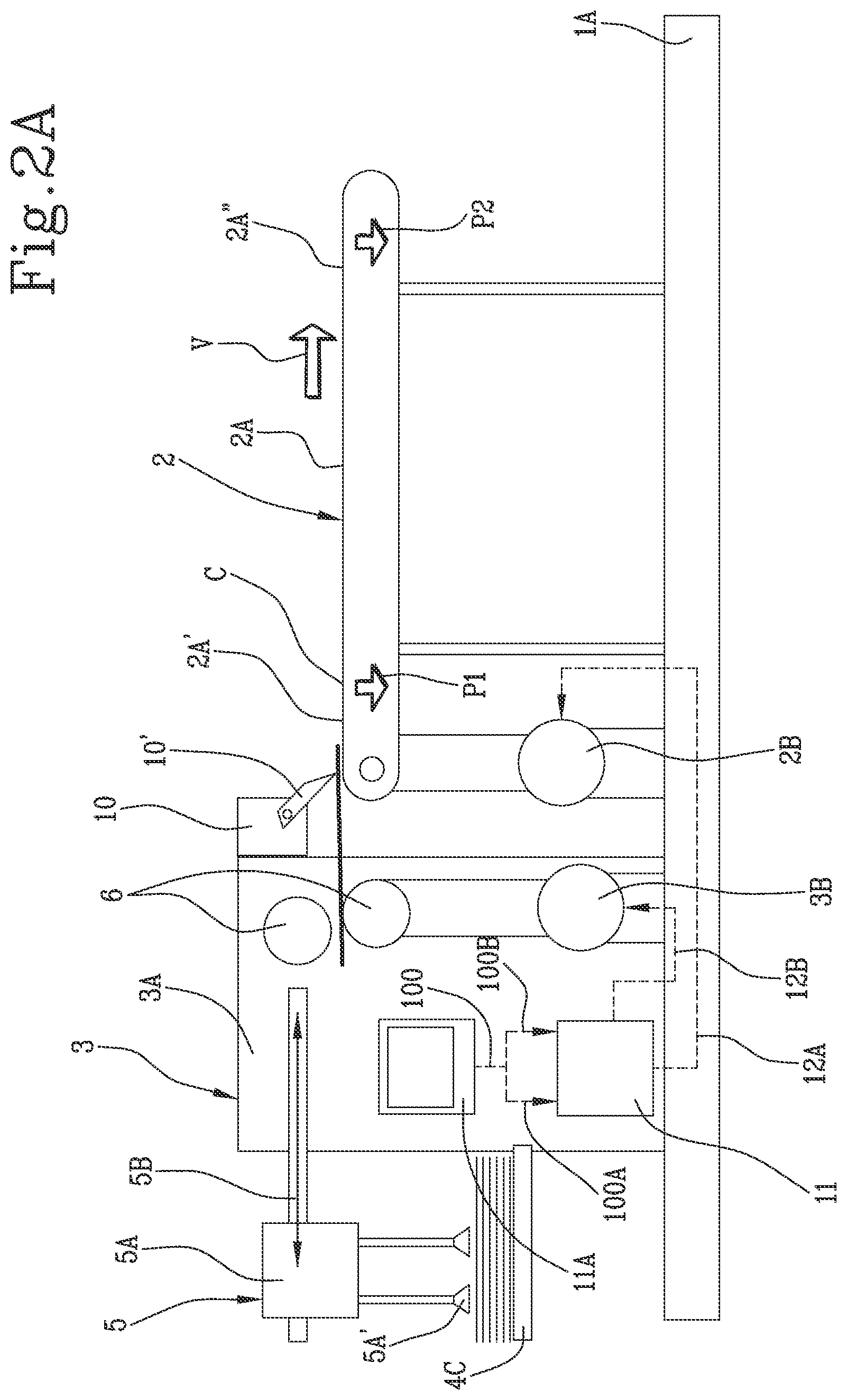 Patent US11780196 Figure 4 – Line for the production of covered cardboard boxes
