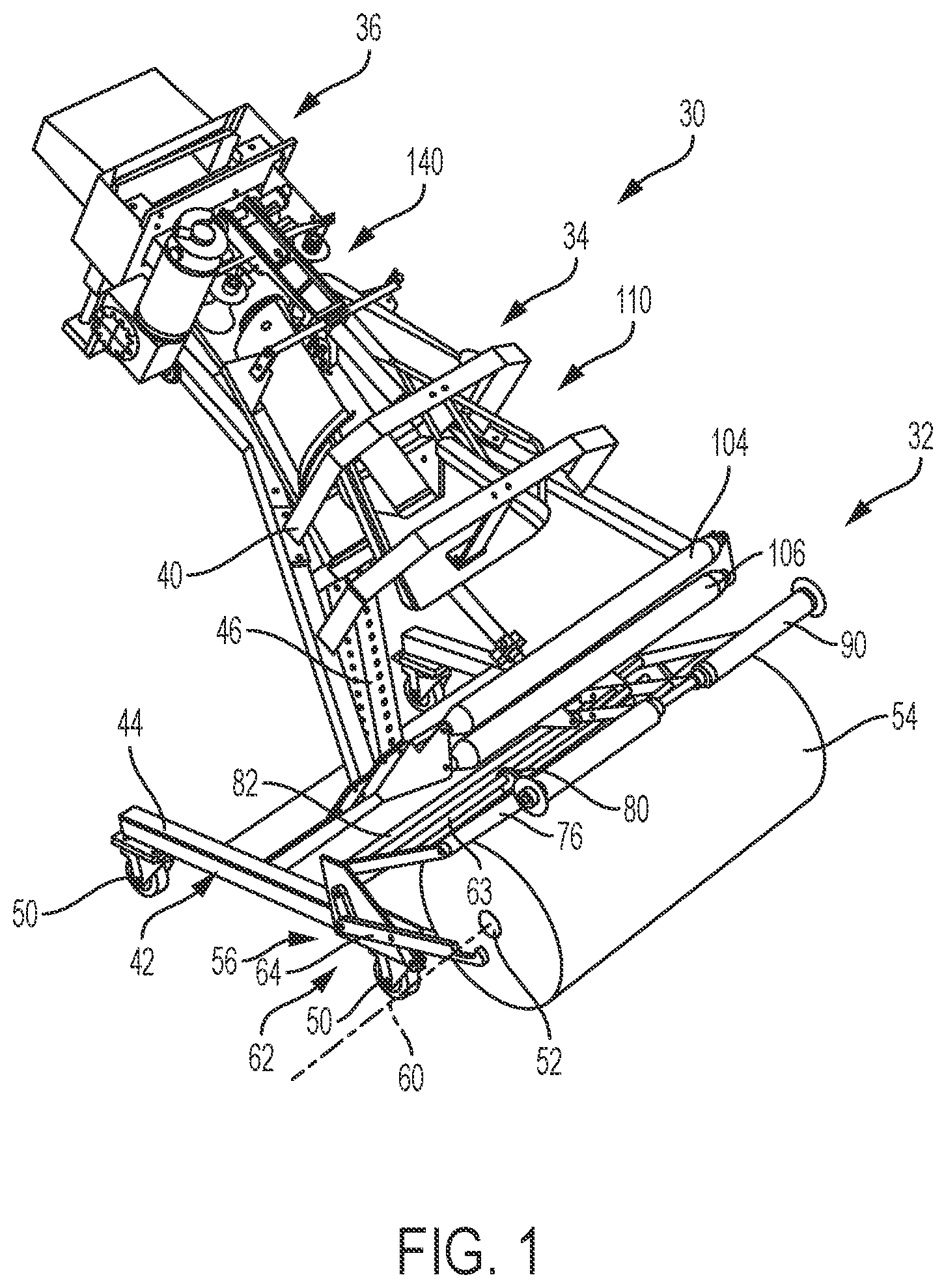 Patent US11780202 Figure 1 – Dunnage conversion machine and method