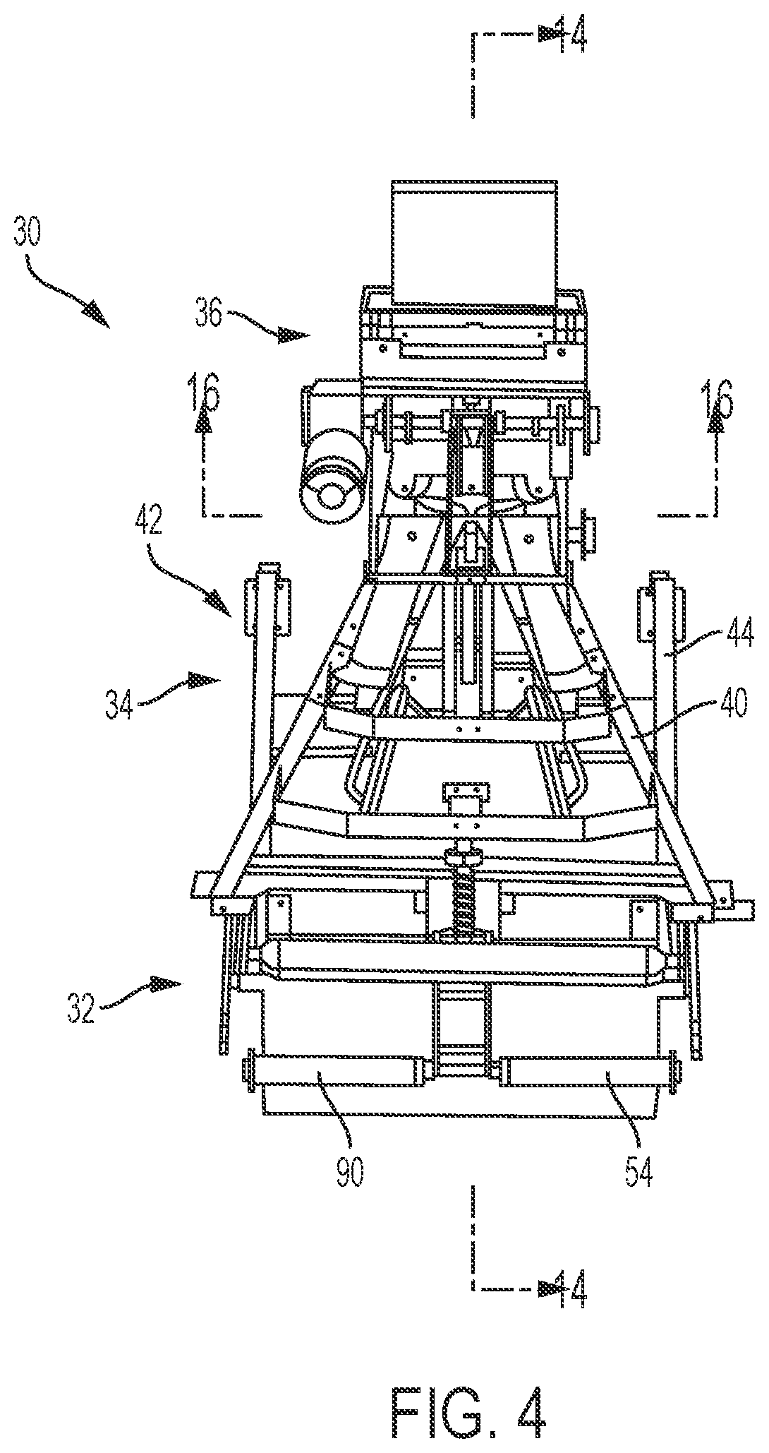 Patent US11780202 Figure 4 – Dunnage conversion machine and method