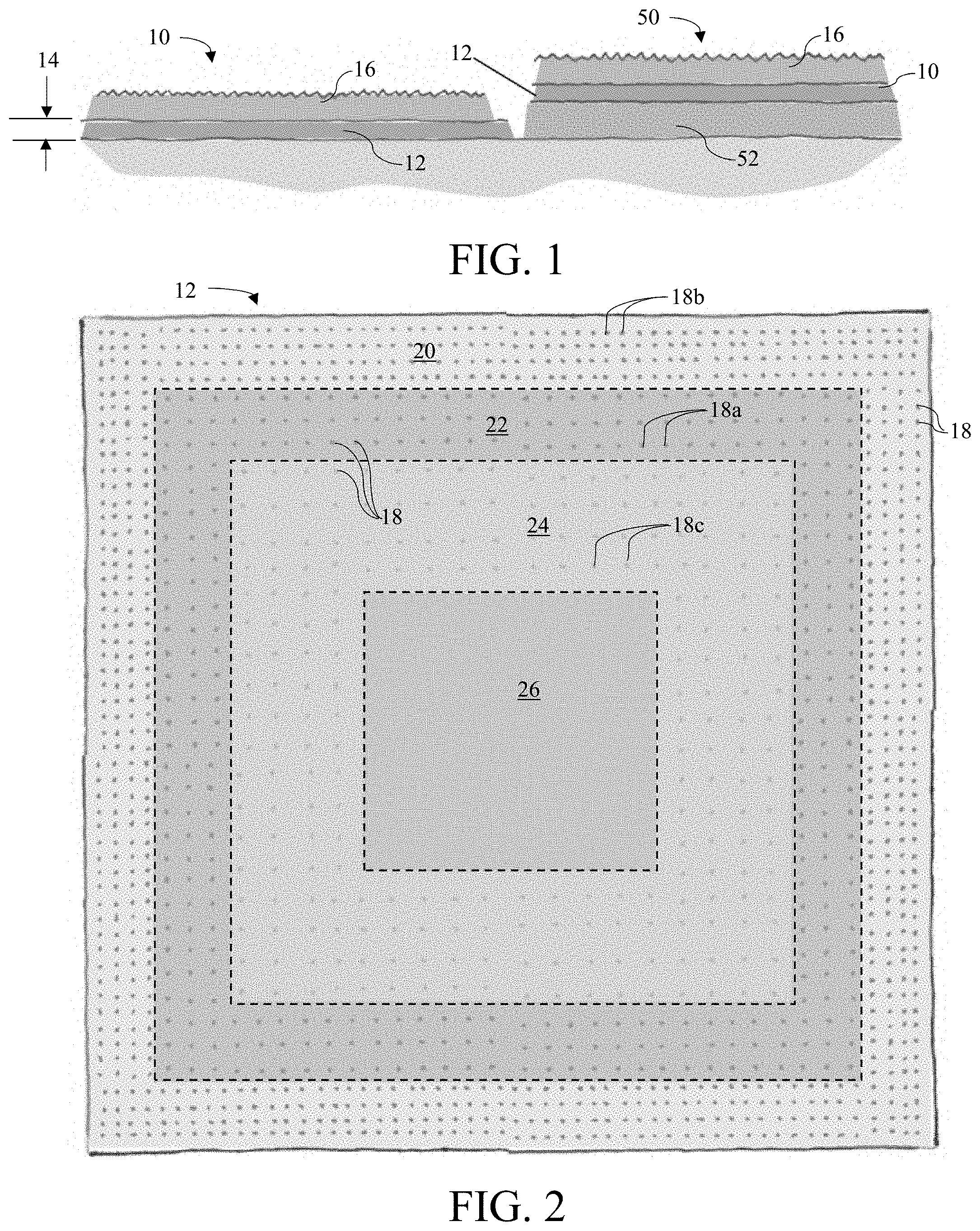 Patent US11780204 Figure 1 – Sound-absorbing article with perforations in backing, surface coverings comprising same, and systems and methods of making and using same