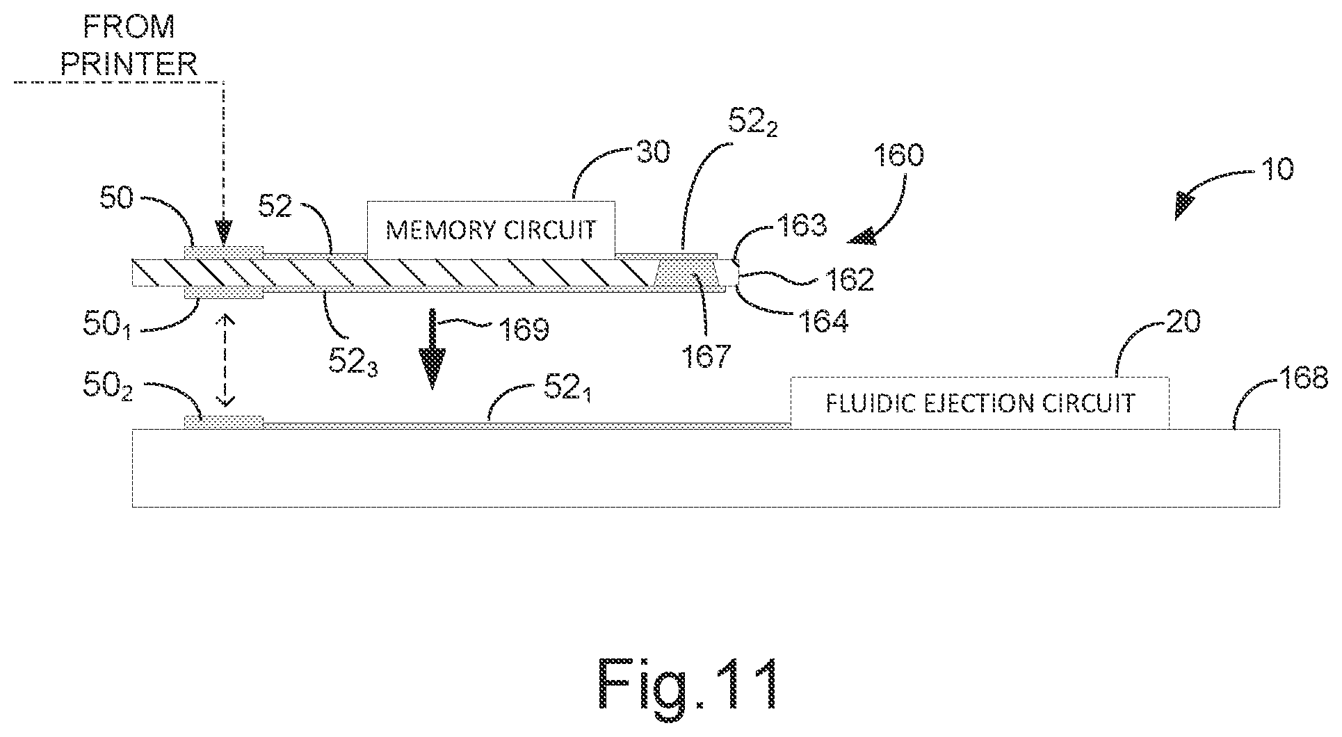 Patent US11780222 Figure 11 – Print component with memory circuit