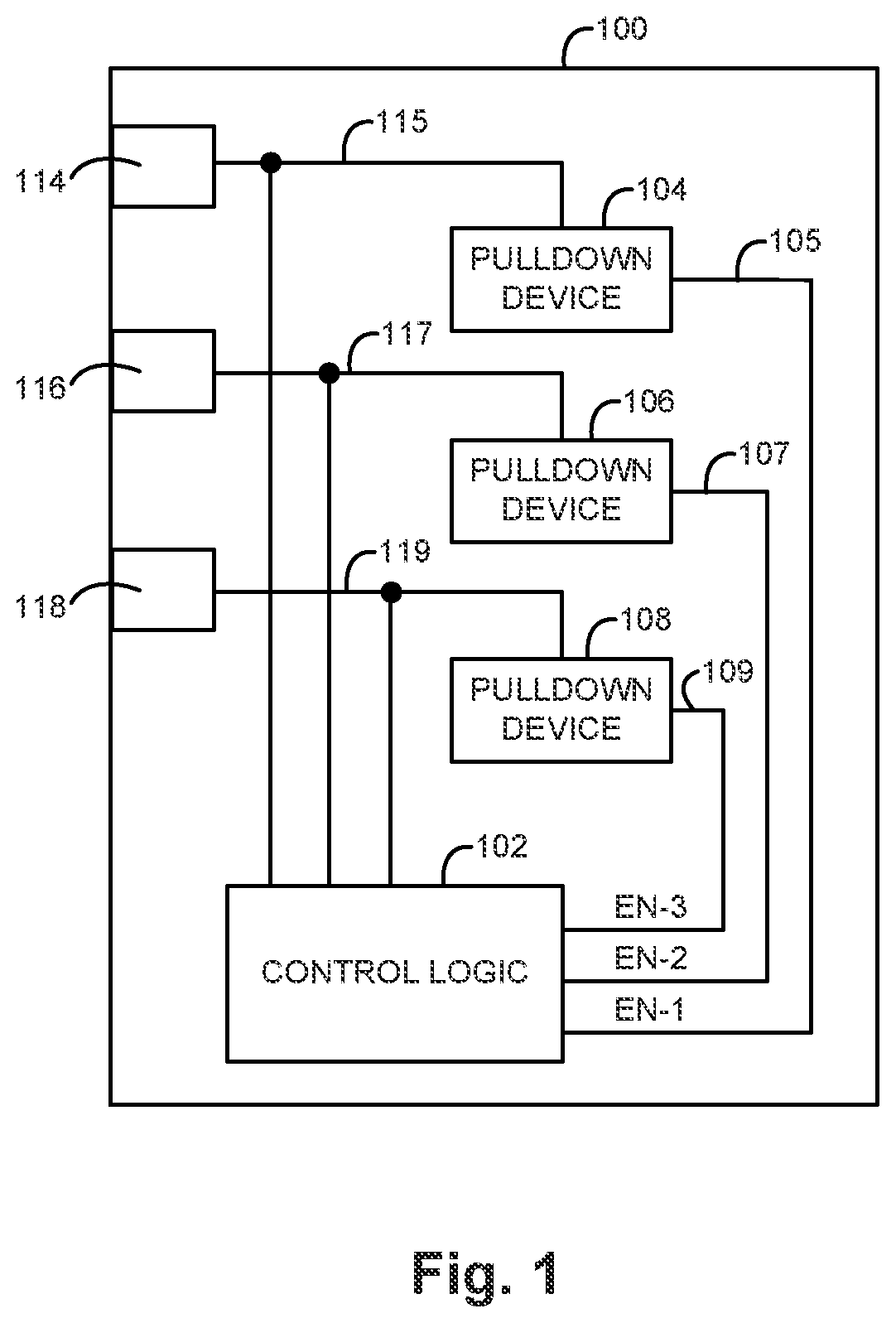 Patent US11780223 — Pulldown devices — Figure 1