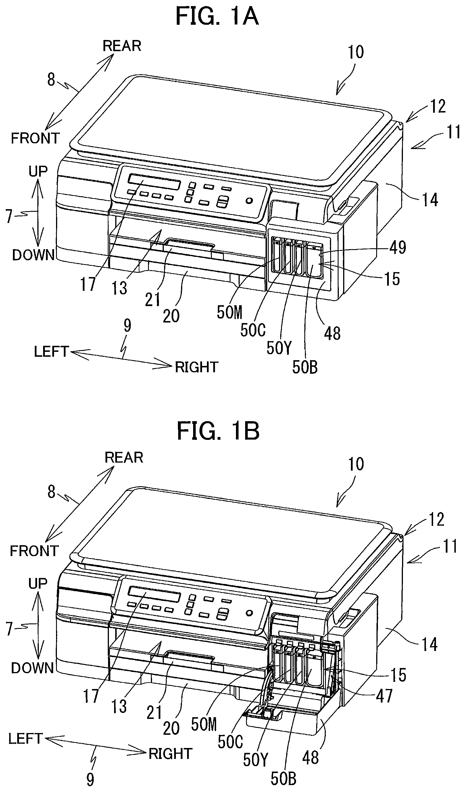Patent US11780232 Figure 1 – Image recording apparatus comprising liquid supplying device having tank and cartridge