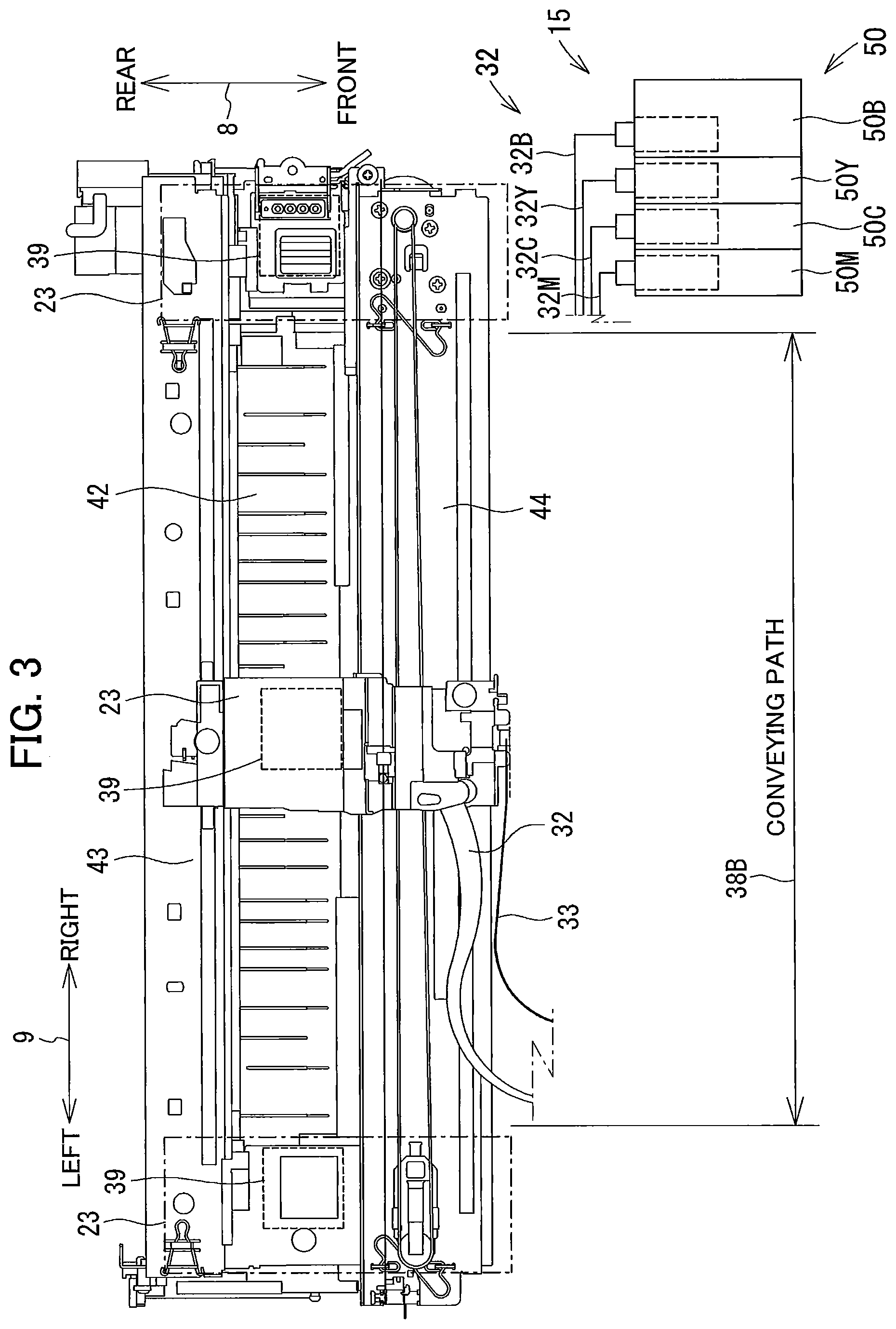 Patent US11780232 Figure 3 – Image recording apparatus comprising liquid supplying device having tank and cartridge