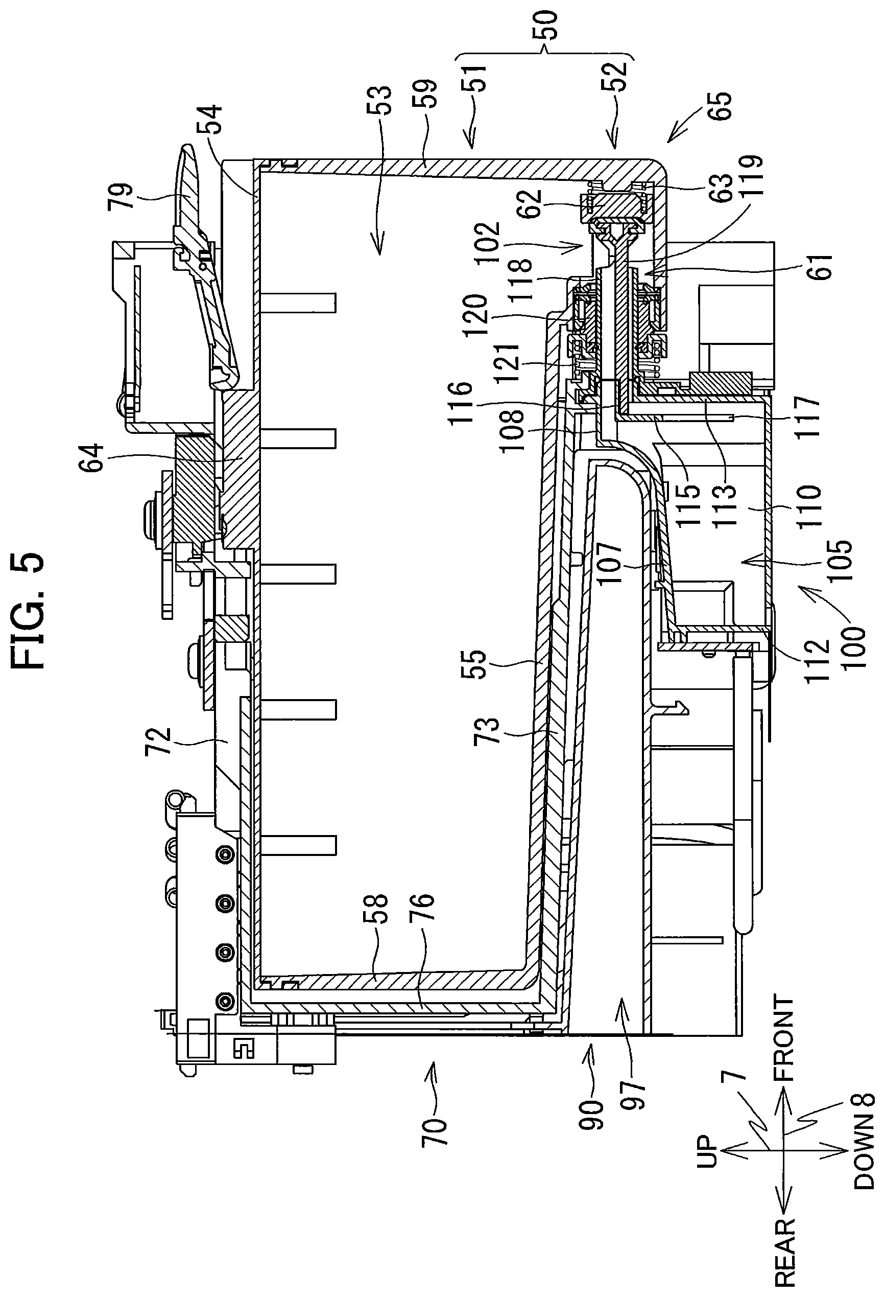 Patent US11780232 Figure 5 – Image recording apparatus comprising liquid supplying device having tank and cartridge