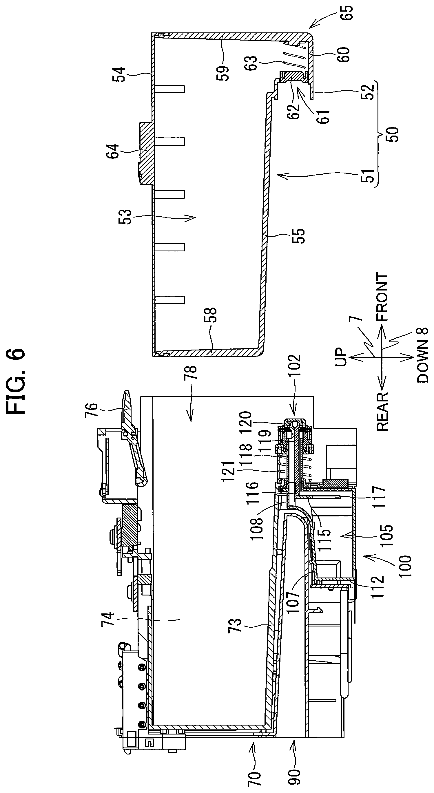Patent US11780232 Figure 6 – Image recording apparatus comprising liquid supplying device having tank and cartridge