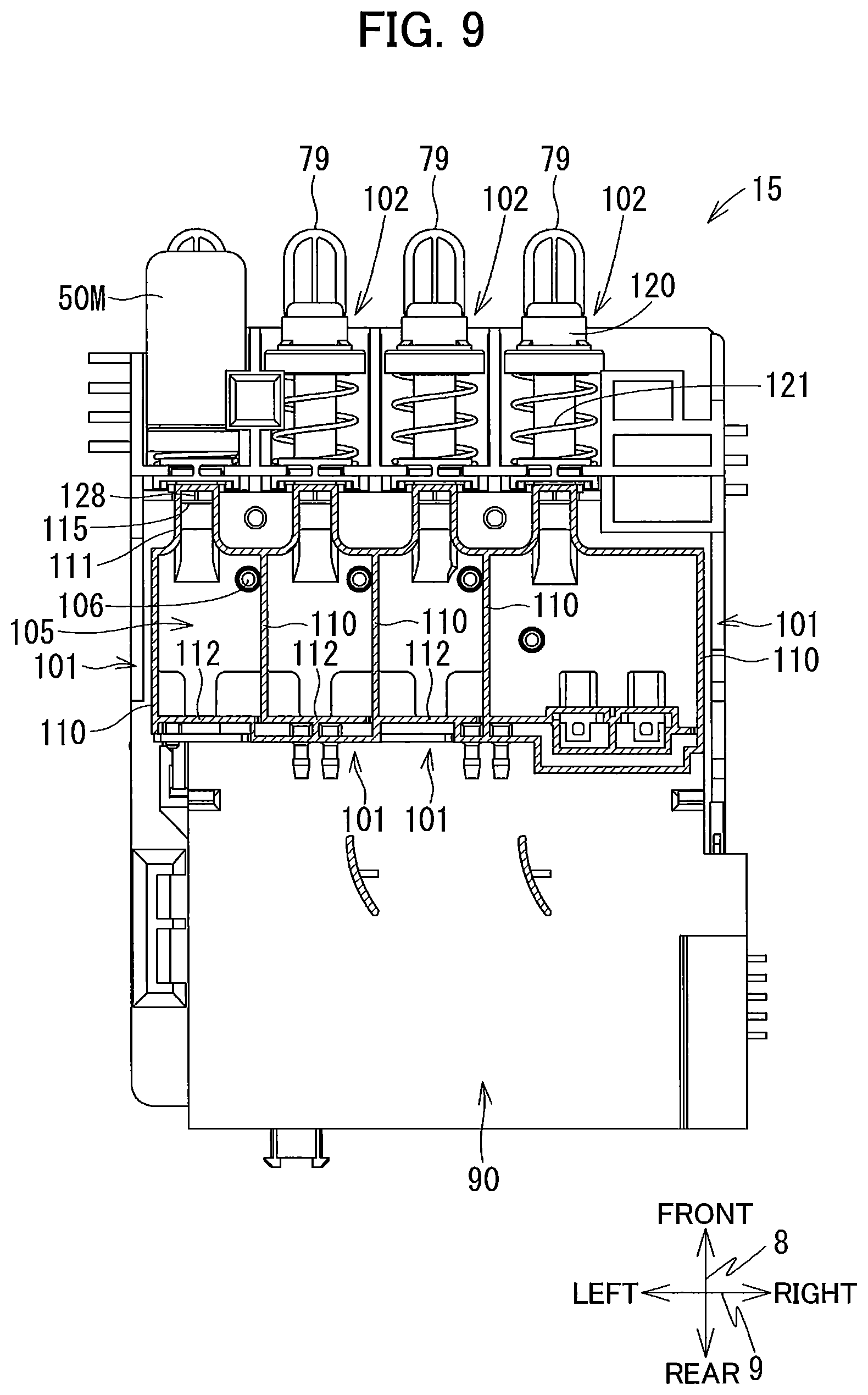 Patent US11780232 Figure 9 – Image recording apparatus comprising liquid supplying device having tank and cartridge