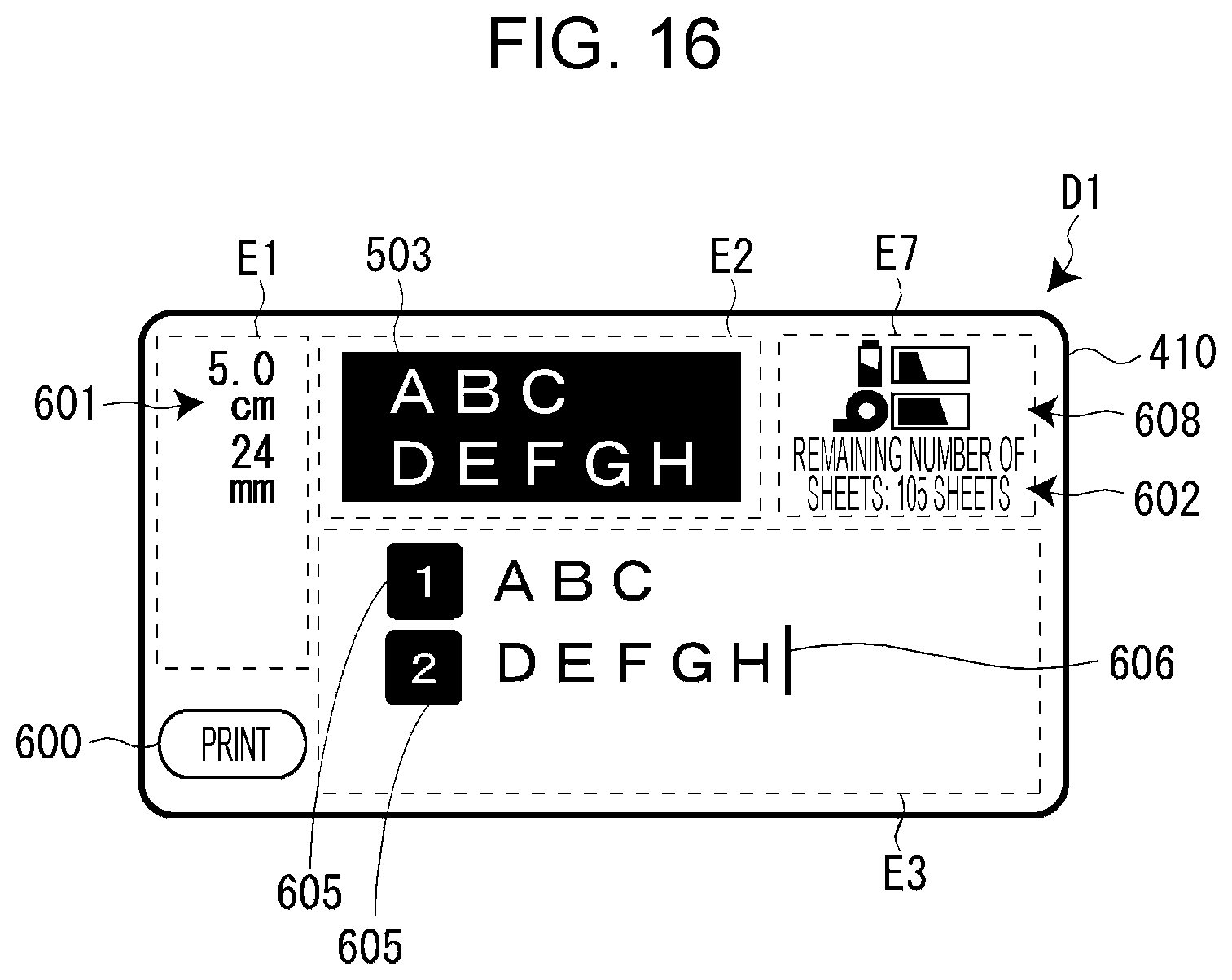 Patent US11780240 Figure 12 – Information processing device having acquiring section acquiring remaining tape length, tape printing device, tape printing system, method for controlling information processing device, and storage medium storing program for controlling information processing device