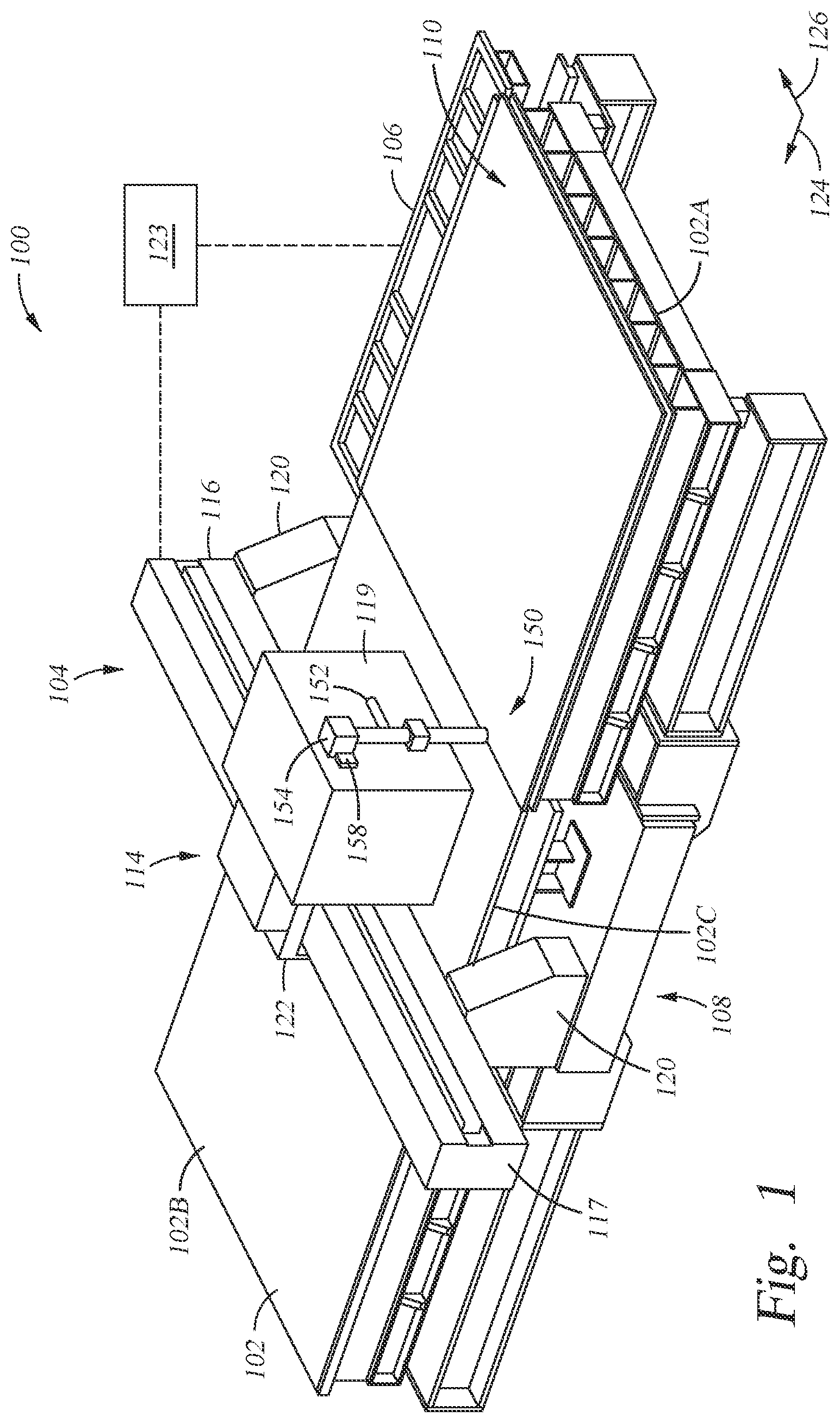 Patent US11780242 Figure 1 – Substrate positioning for deposition machine